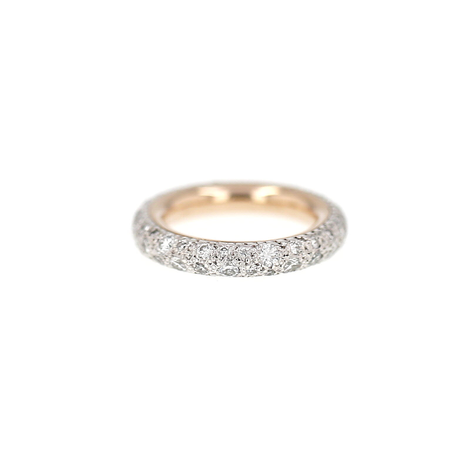 Pomellato Tango ring in yellow gold, silver and diamonds