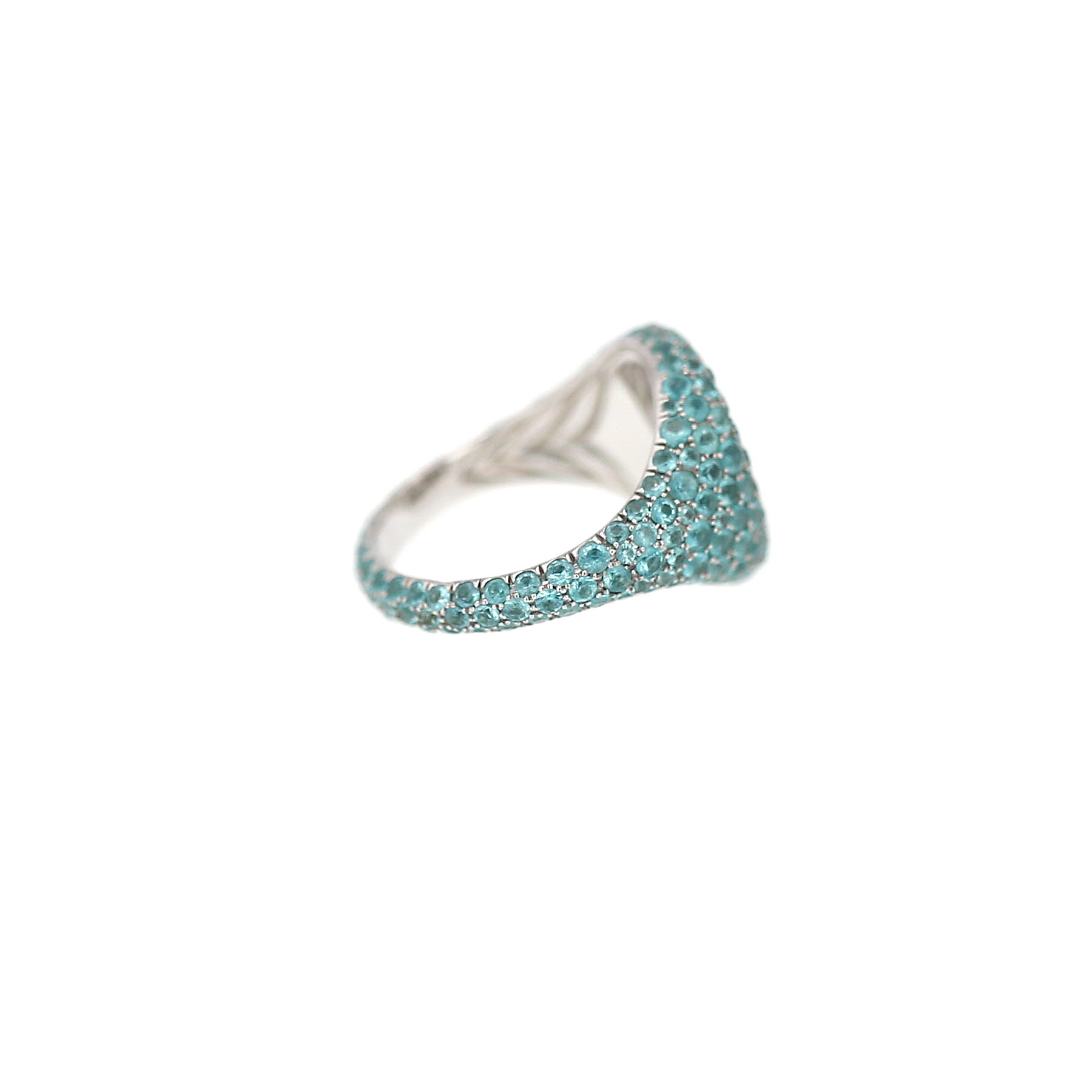 David Yurman Pinky ring in white gold and Paraïba tourmalines