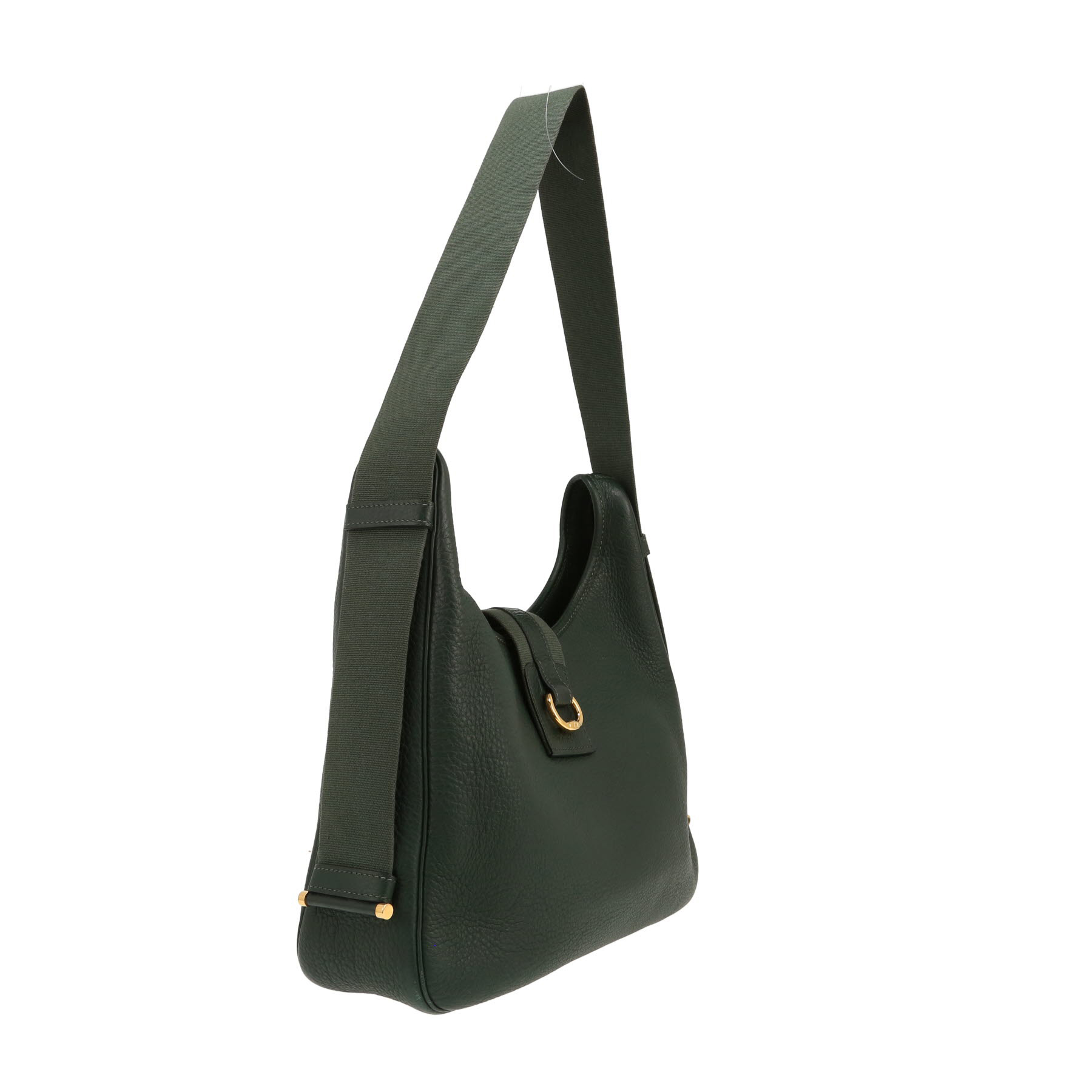 Hermès  Tsako handbag  in green grained leather