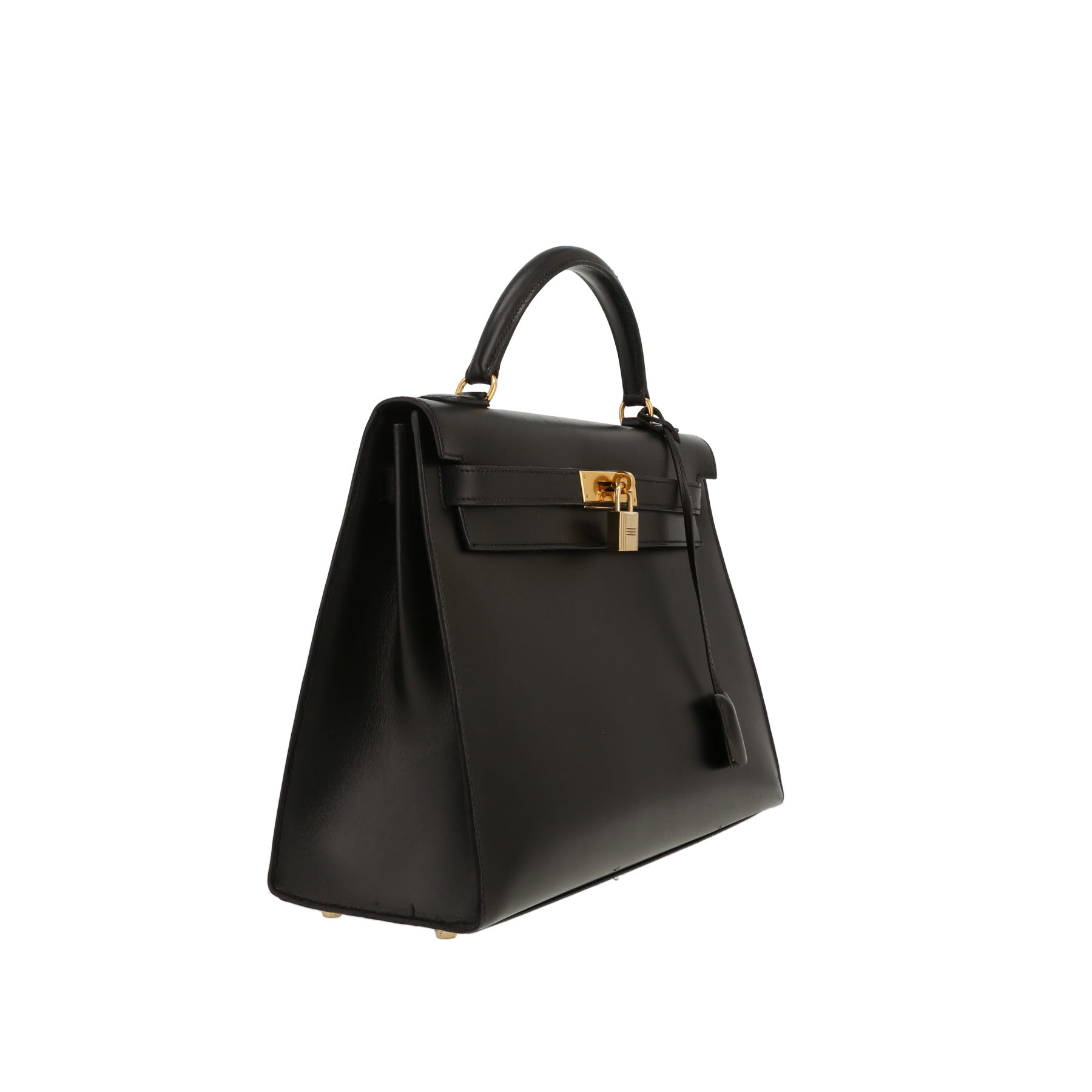 Bolso de mano Hermès  Kelly 32 cm en cuero box negro