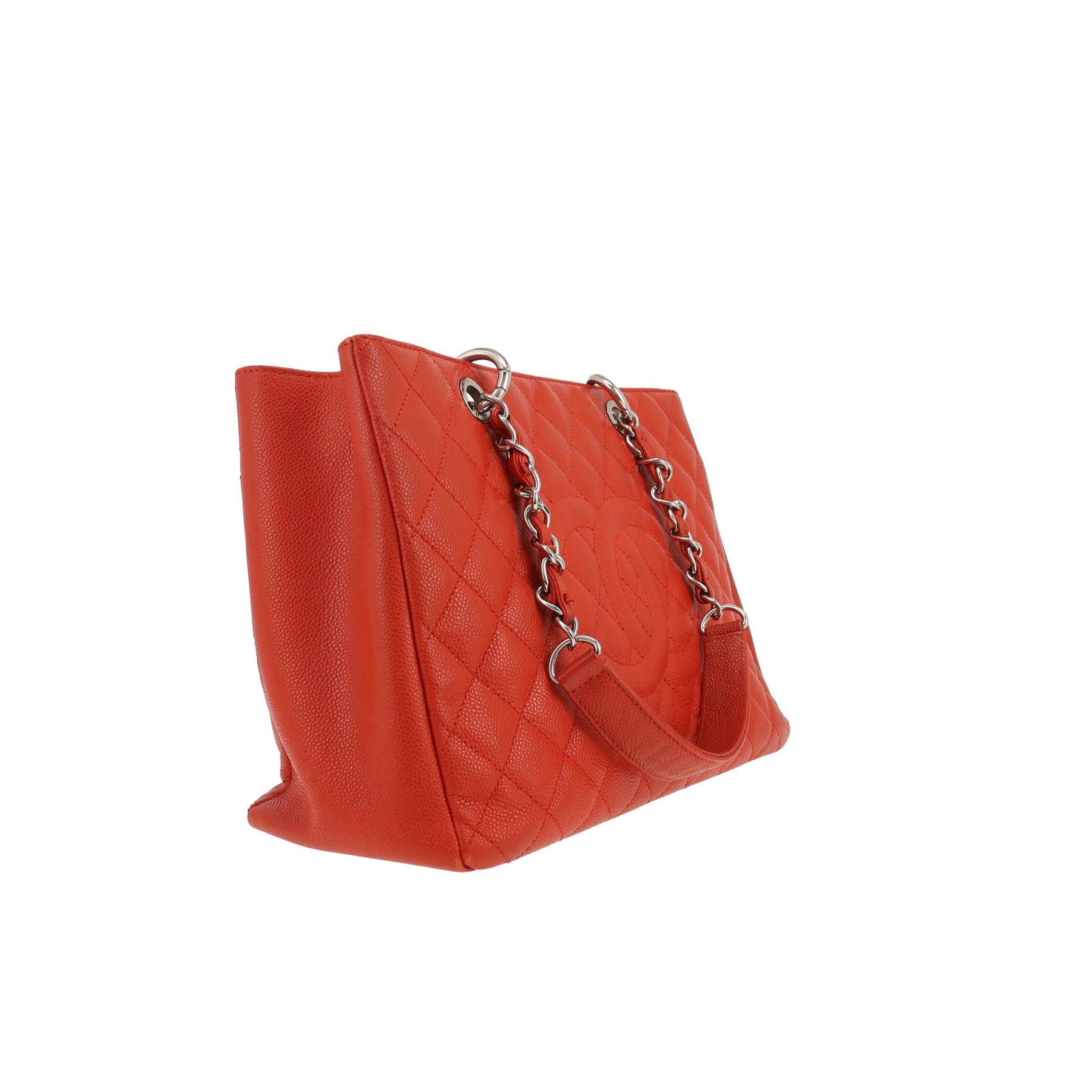 Bolso de mano Chanel  Shopping GST en cuero granulado acolchado rojo