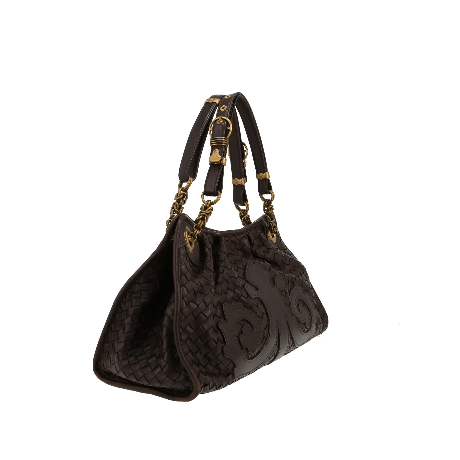 Borsa Bottega Veneta   in pelle intrecciata marrone