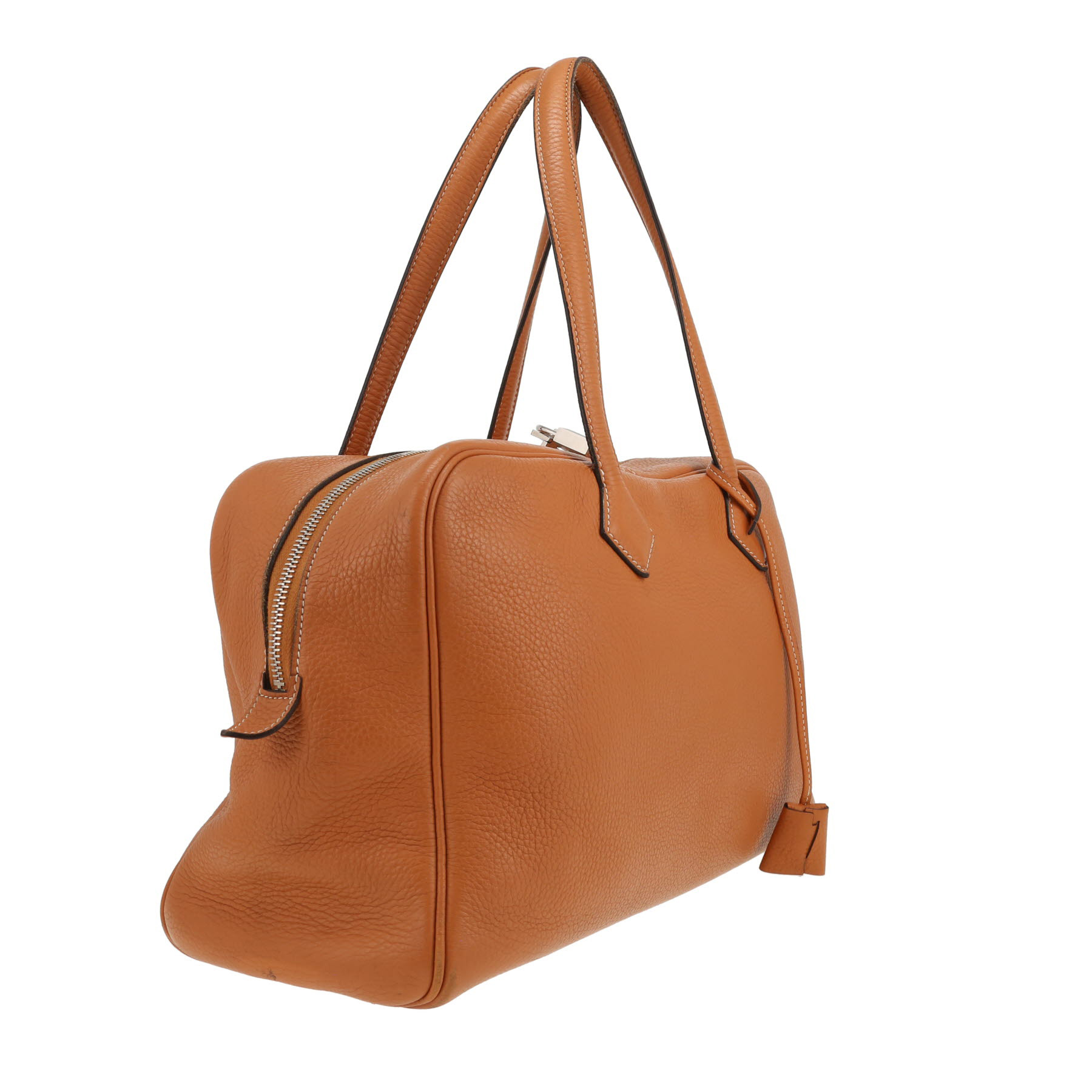 Bolso de mano Hermès  Victoria en cuero togo color oro