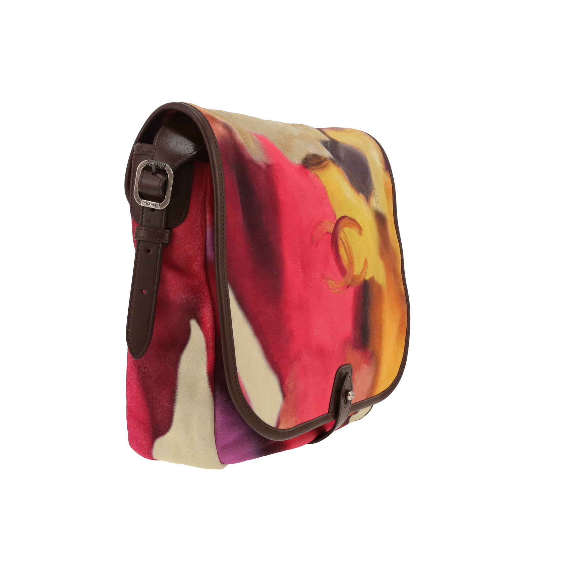 Sac bandoulière Chanel  Editions Limitées en toile multicolore et cuir marron