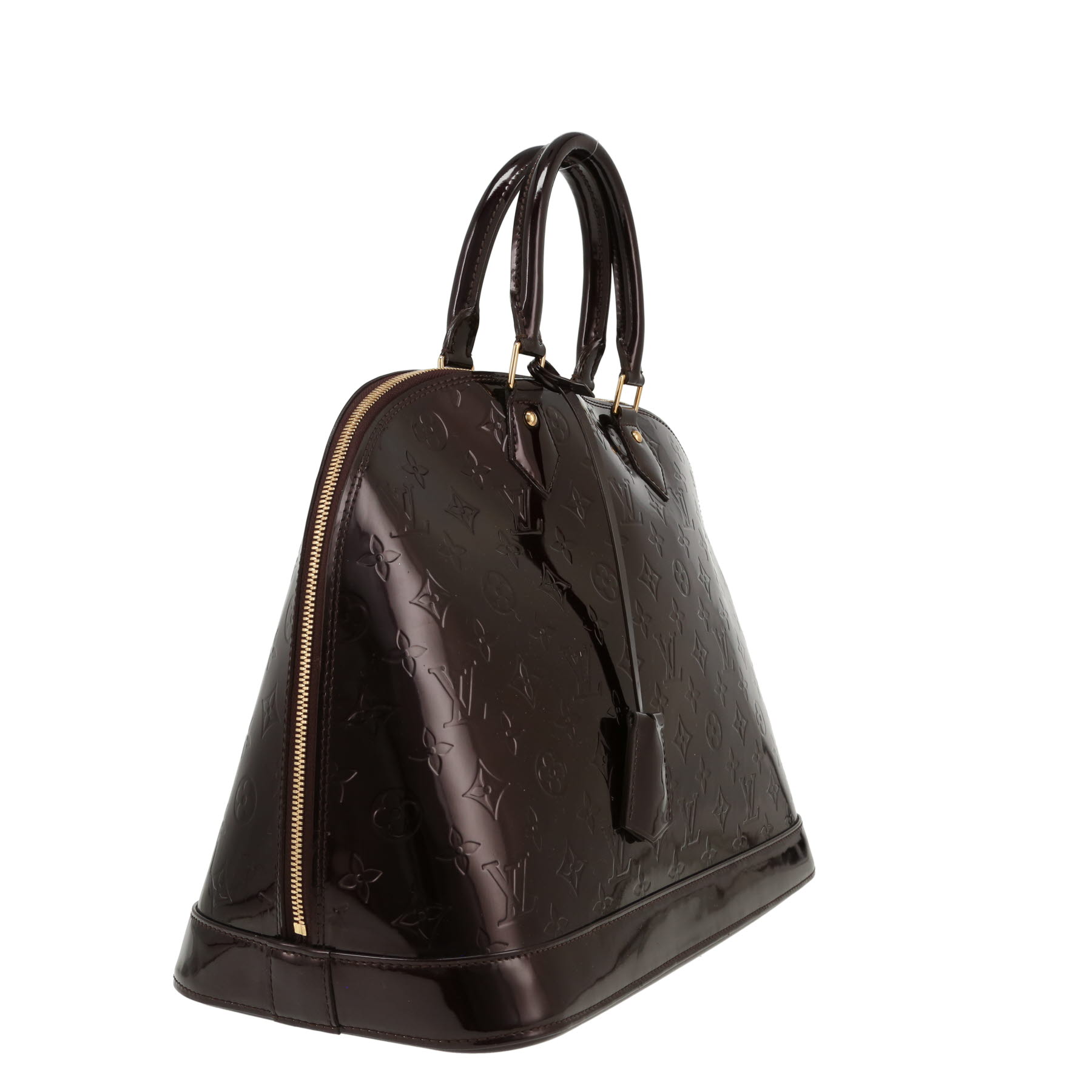 Louis Vuitton  Alma large model  handbag  in plum monogram patent leather