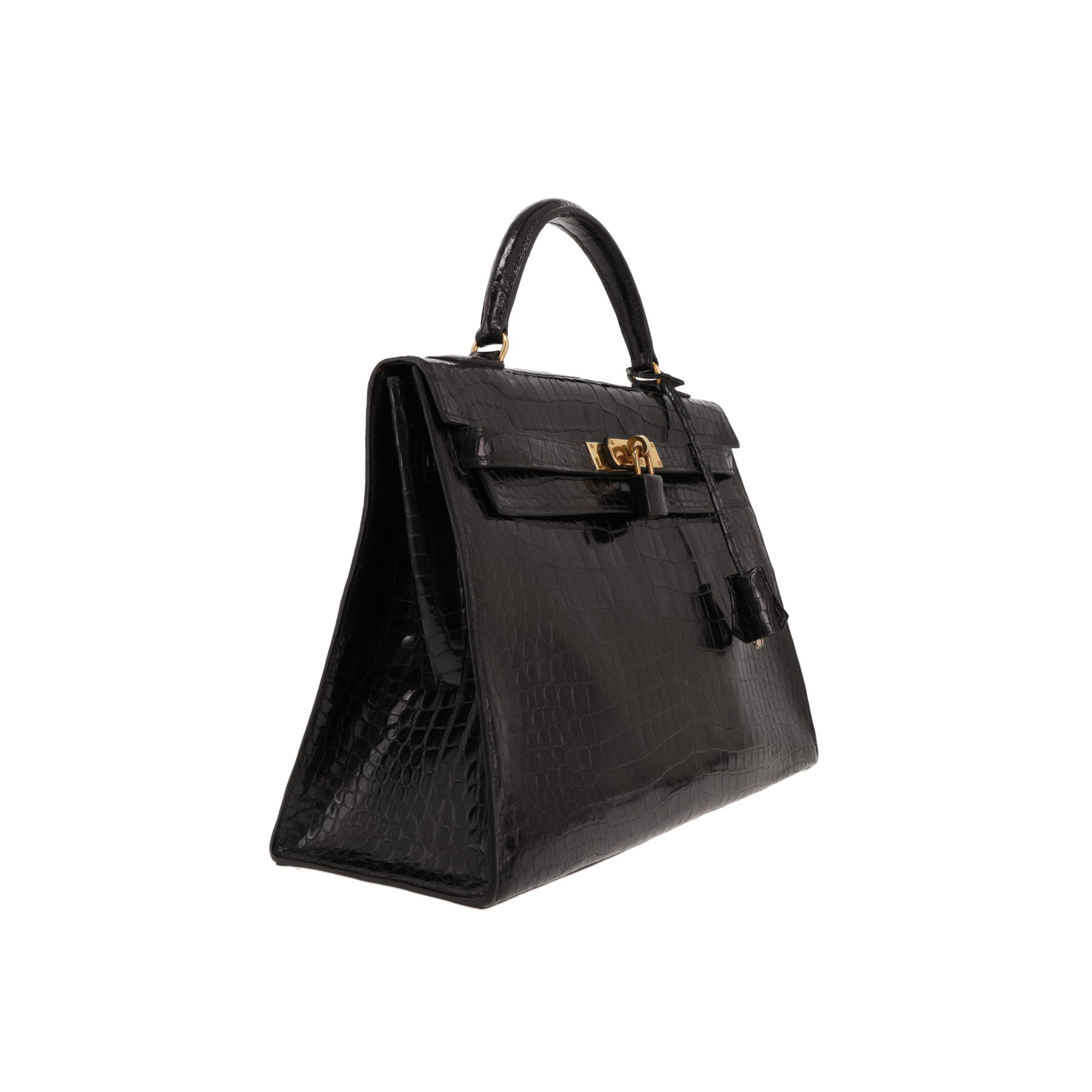 Hermès  Kelly 32 cm handbag  in black crocodile