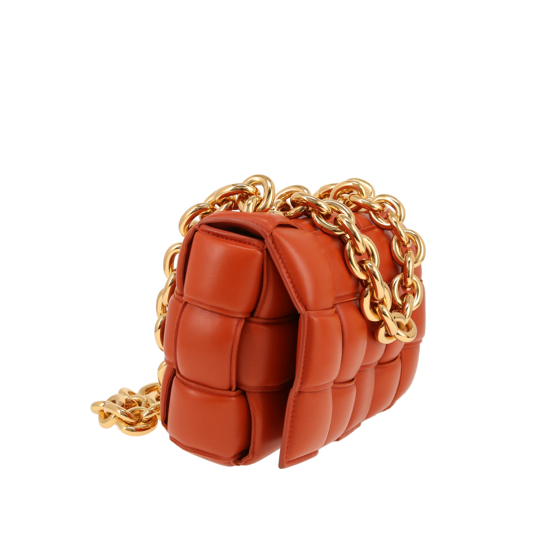 Bolso bandolera Bottega Veneta  Cassette en cuero intrecciato naranja