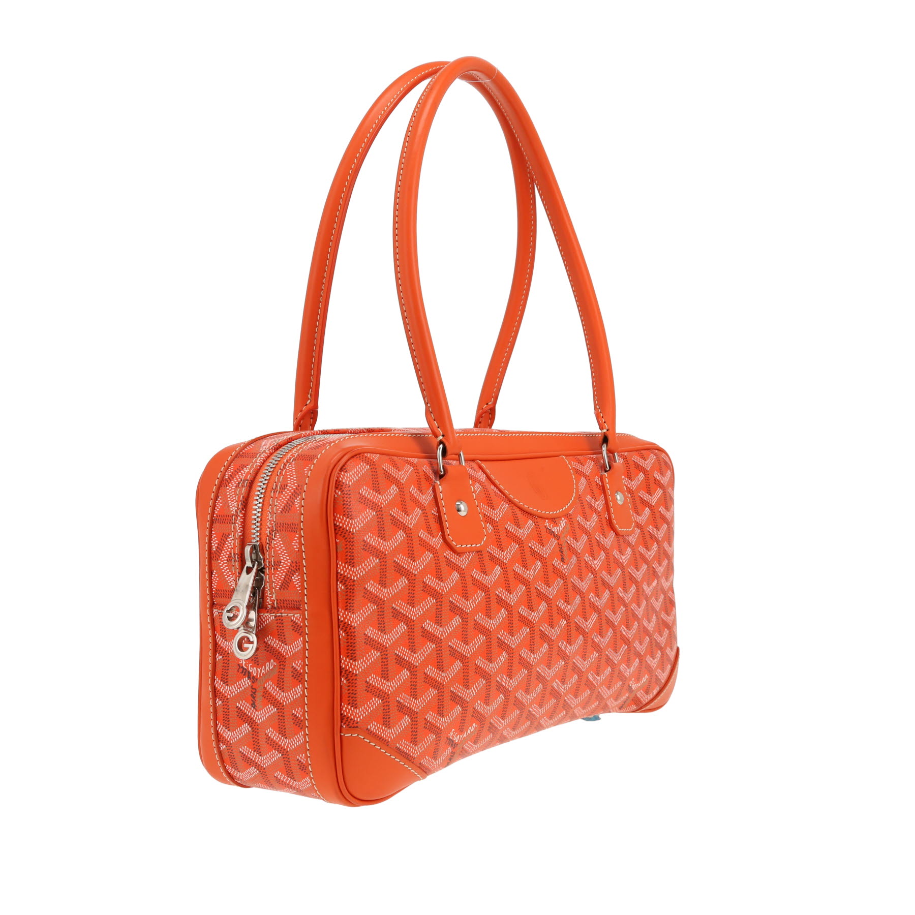Goyard  Saint Martin bag worn on the shoulder or carried in the hand  in orange Goyard canvas  and orange leather