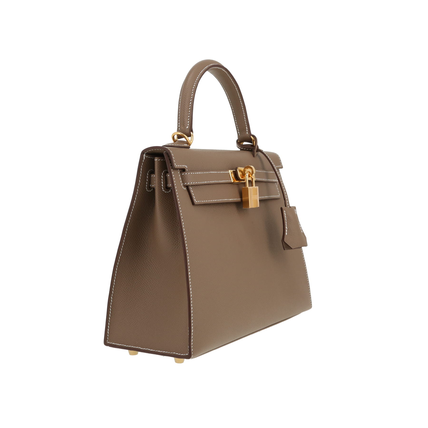 Sac à main Hermès  Kelly 25 cm en cuir epsom étoupe