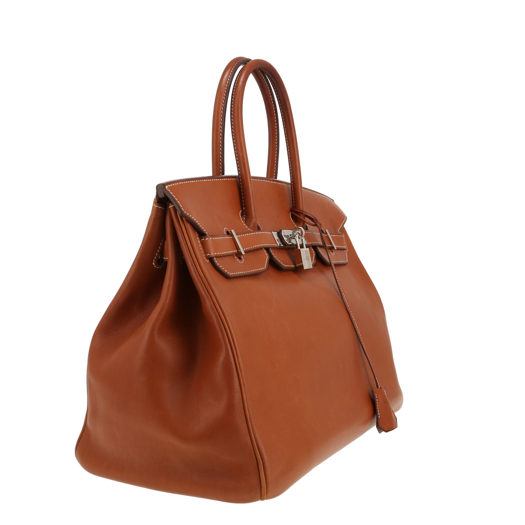 Sac à main Hermès  Birkin 35 cm en cuir Barénia fauve