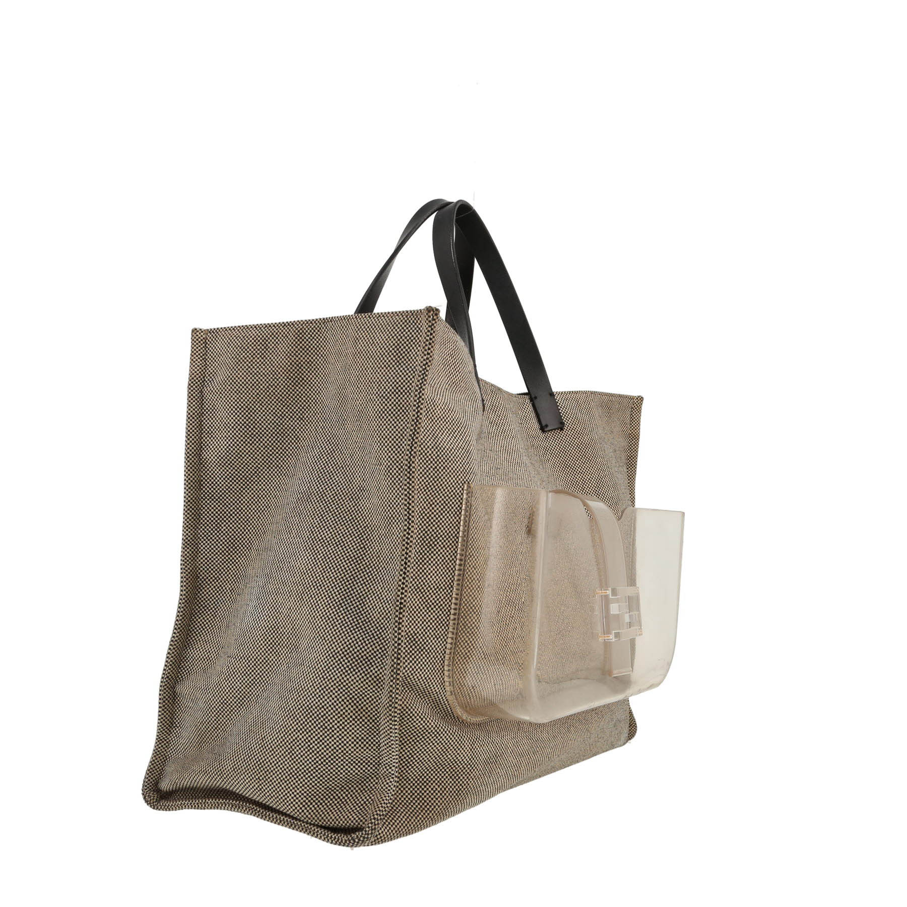 Bolso Cabás Fendi   en lona beige