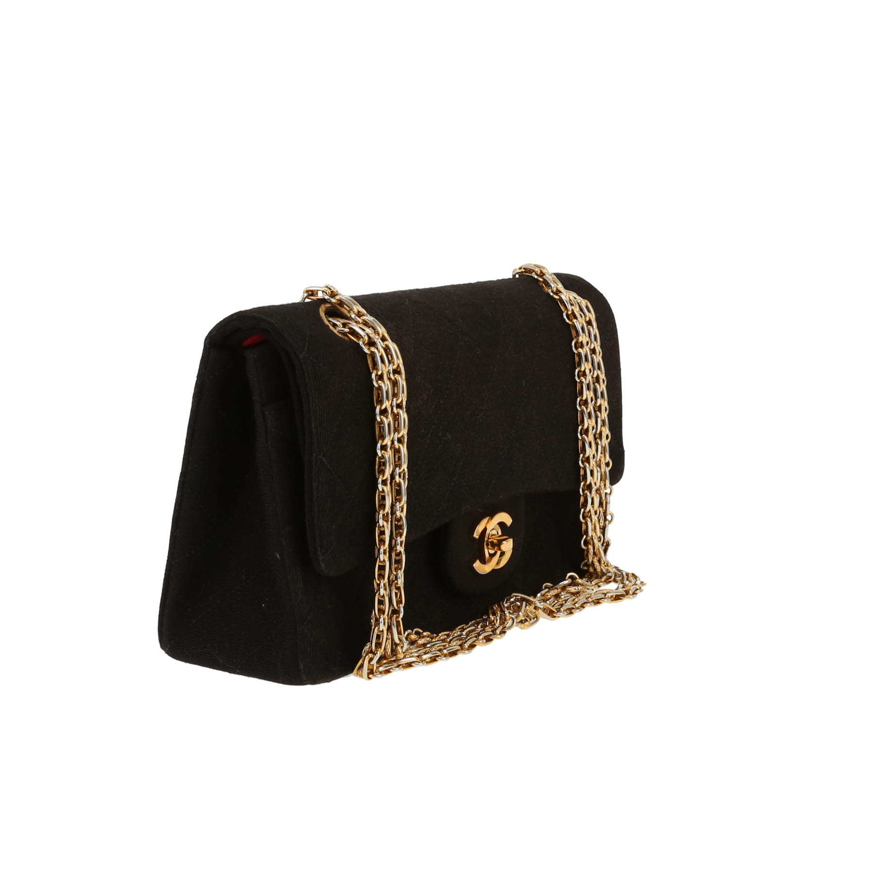 Bolso bandolera Chanel  Timeless Petit en tejido jersey negro