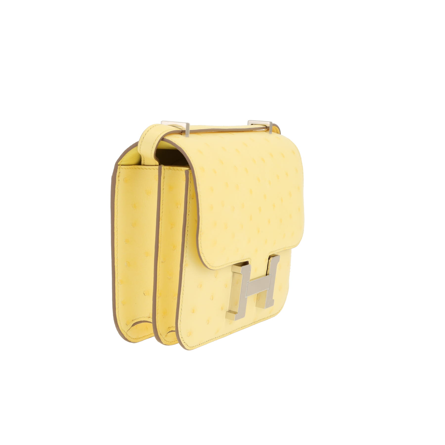 Hermès  Constance handbag  in Jaune Limoncello ostrich leather