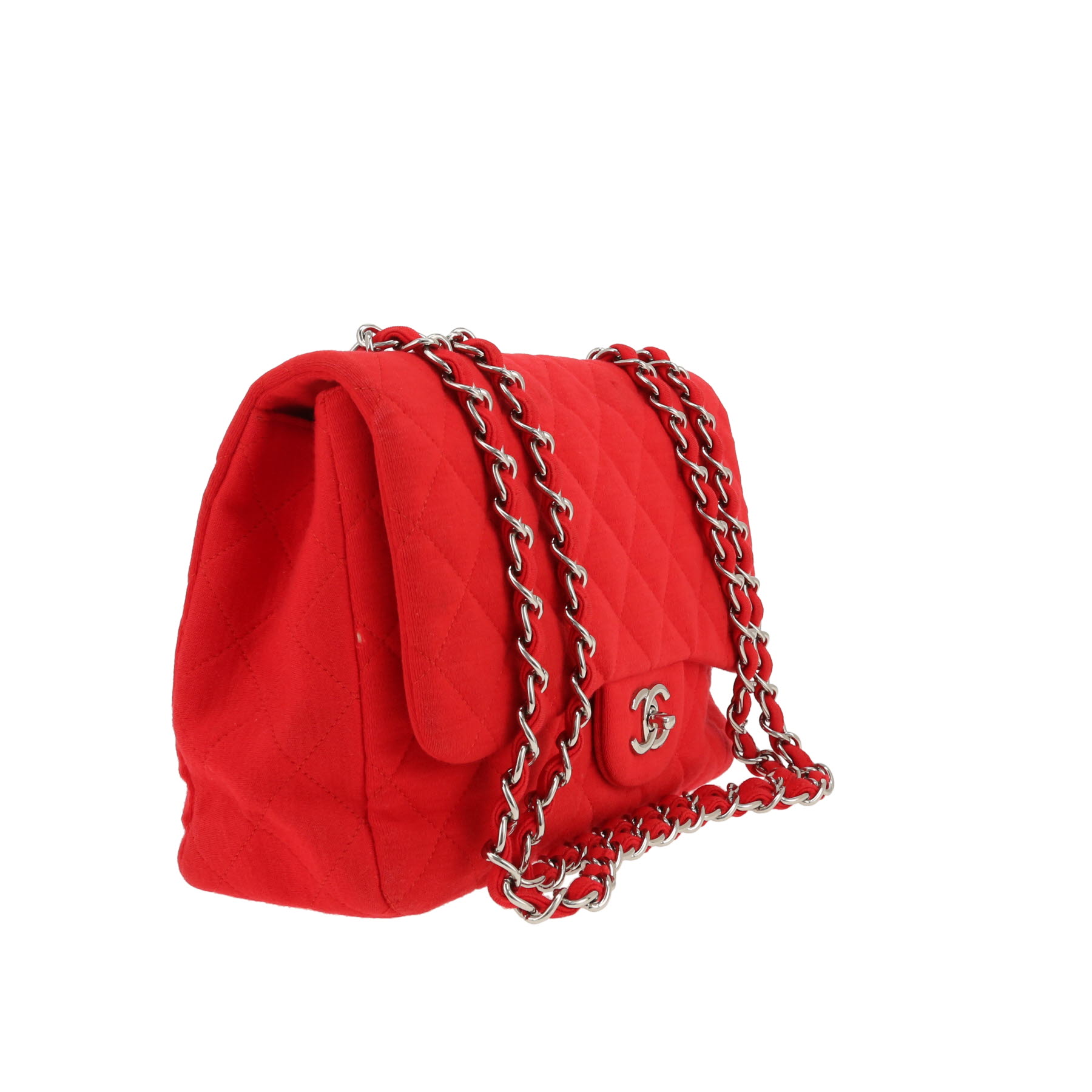 Bolso bandolera Chanel  Timeless Jumbo en tejido jersey rojo