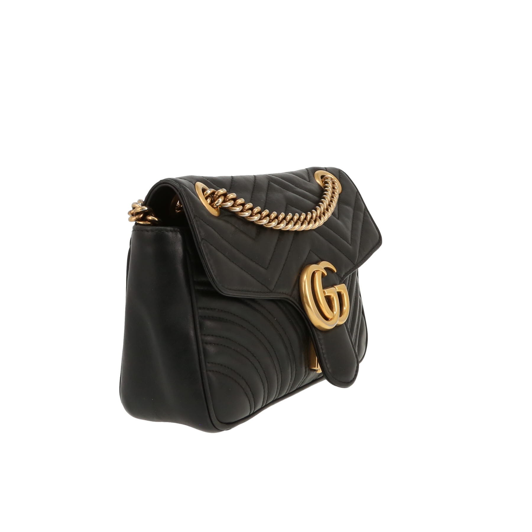 Bolso bandolera Gucci  GG Marmont en cuero acolchado negro