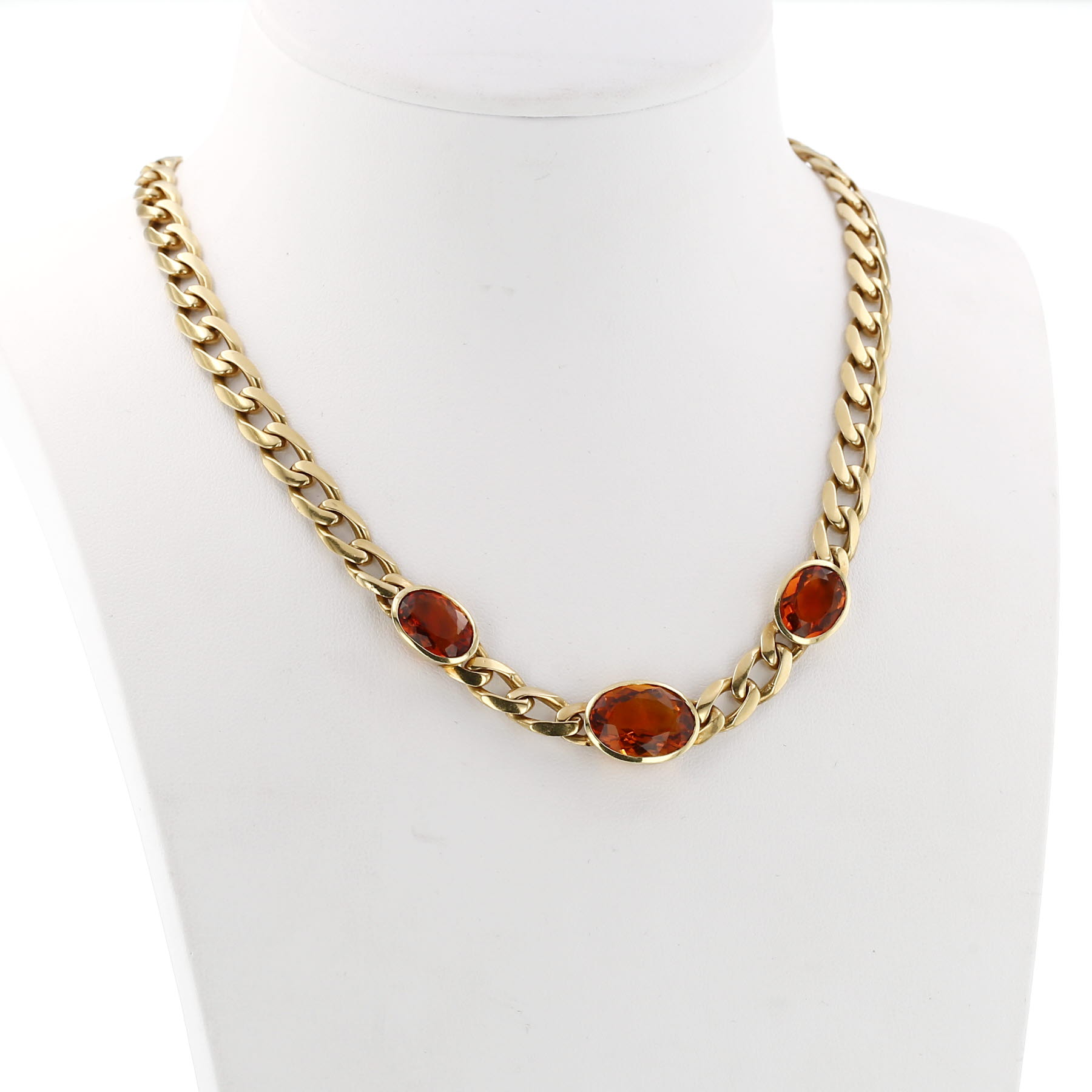 Collana Vintage  in oro giallo e quarzi citrini