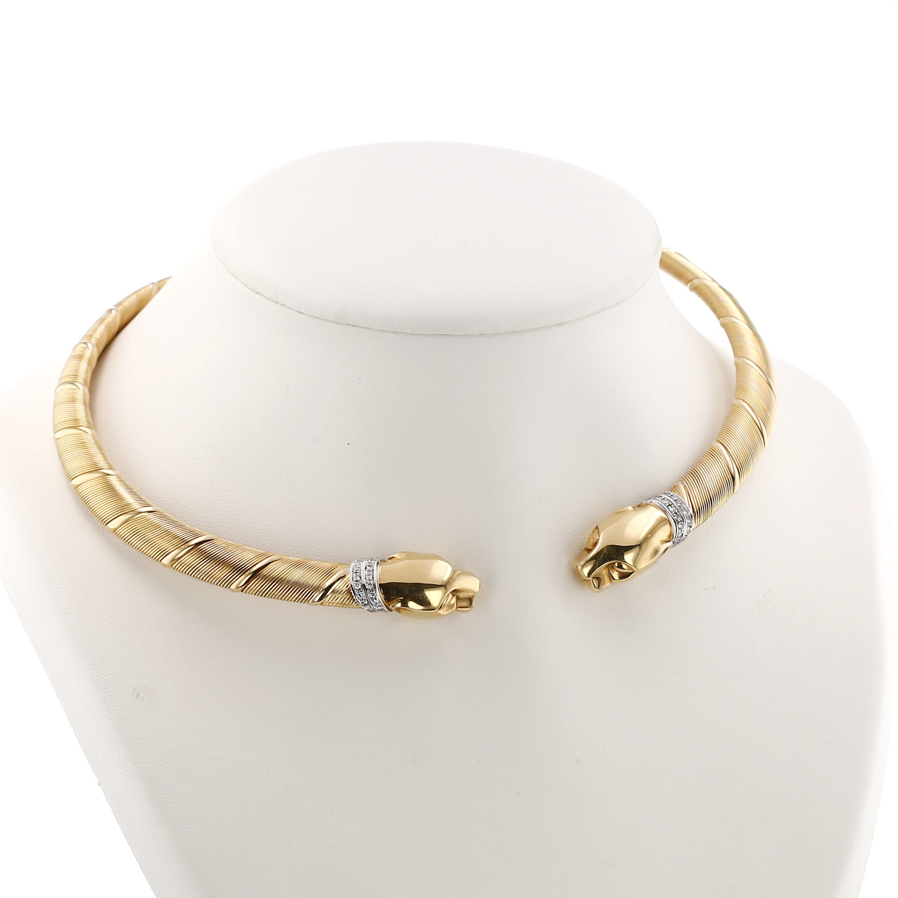 Collar ajustado semirrígido Cartier Cougar de 3 oros y diamantes