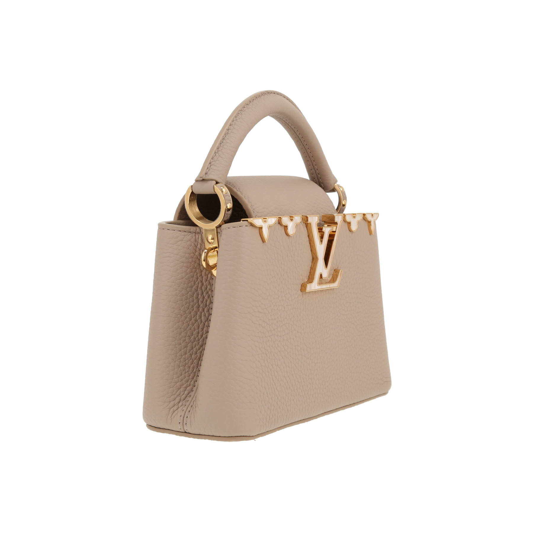 Louis Vuitton  Capucines mini  shoulder bag  in taupe grained leather