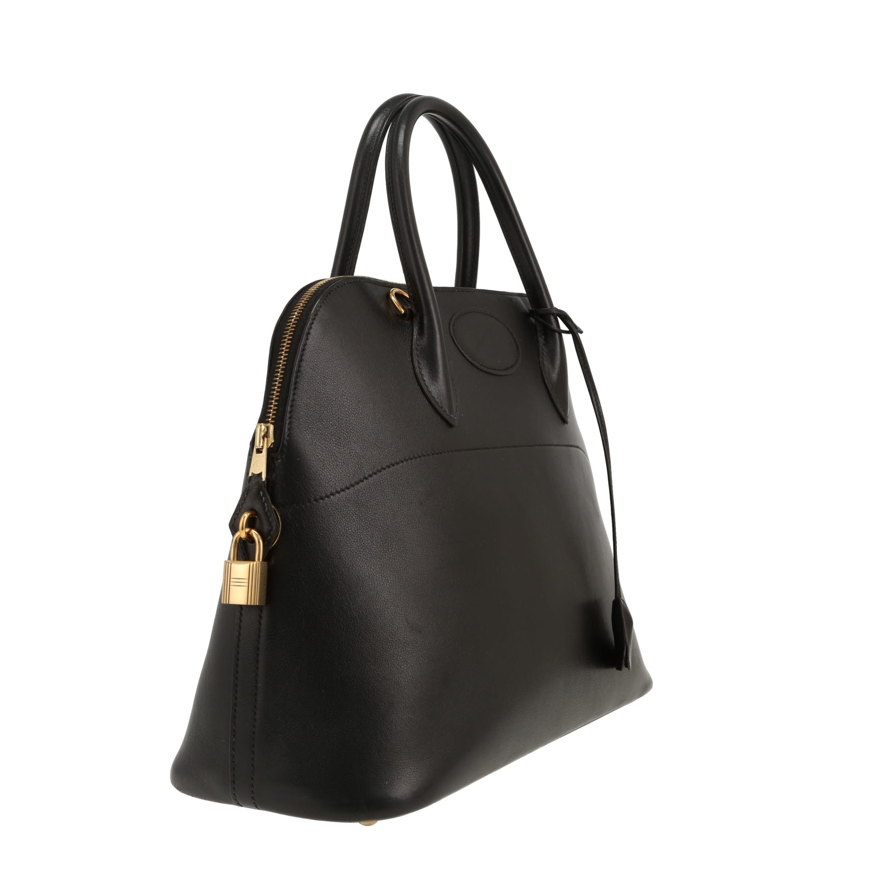 Sac à main Hermès  Bolide 35 cm en cuir Gulliver noir