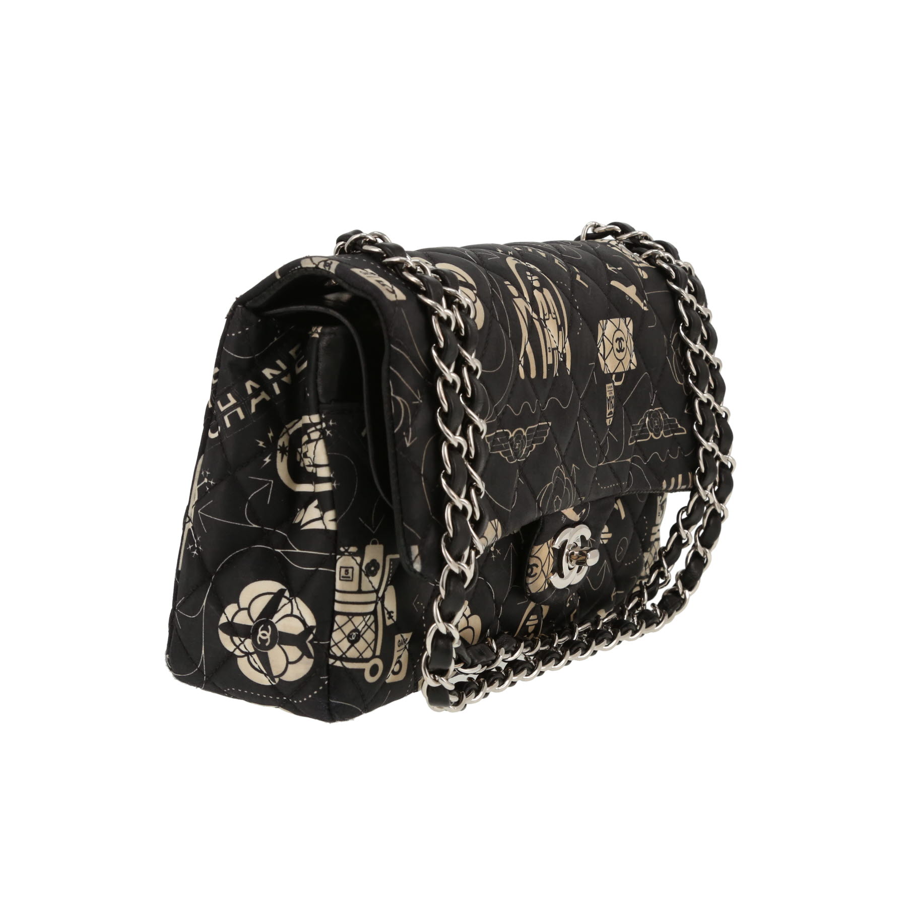 Bolso de mano Chanel  Timeless en lona acolchada negra