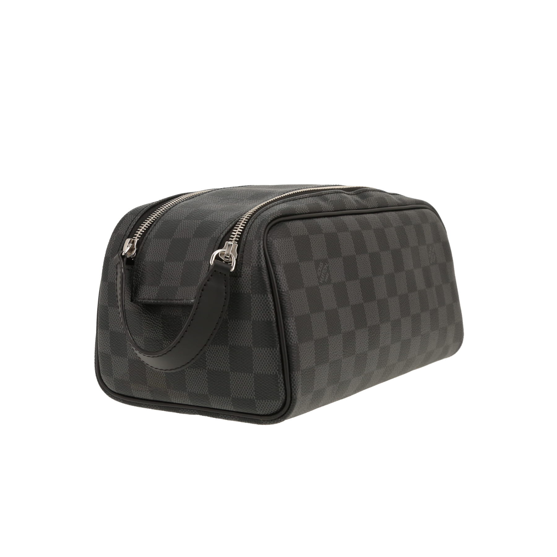 Nécessaire de toilette Louis Vuitton  Dopp Kit en toile damier graphite et cuir noir