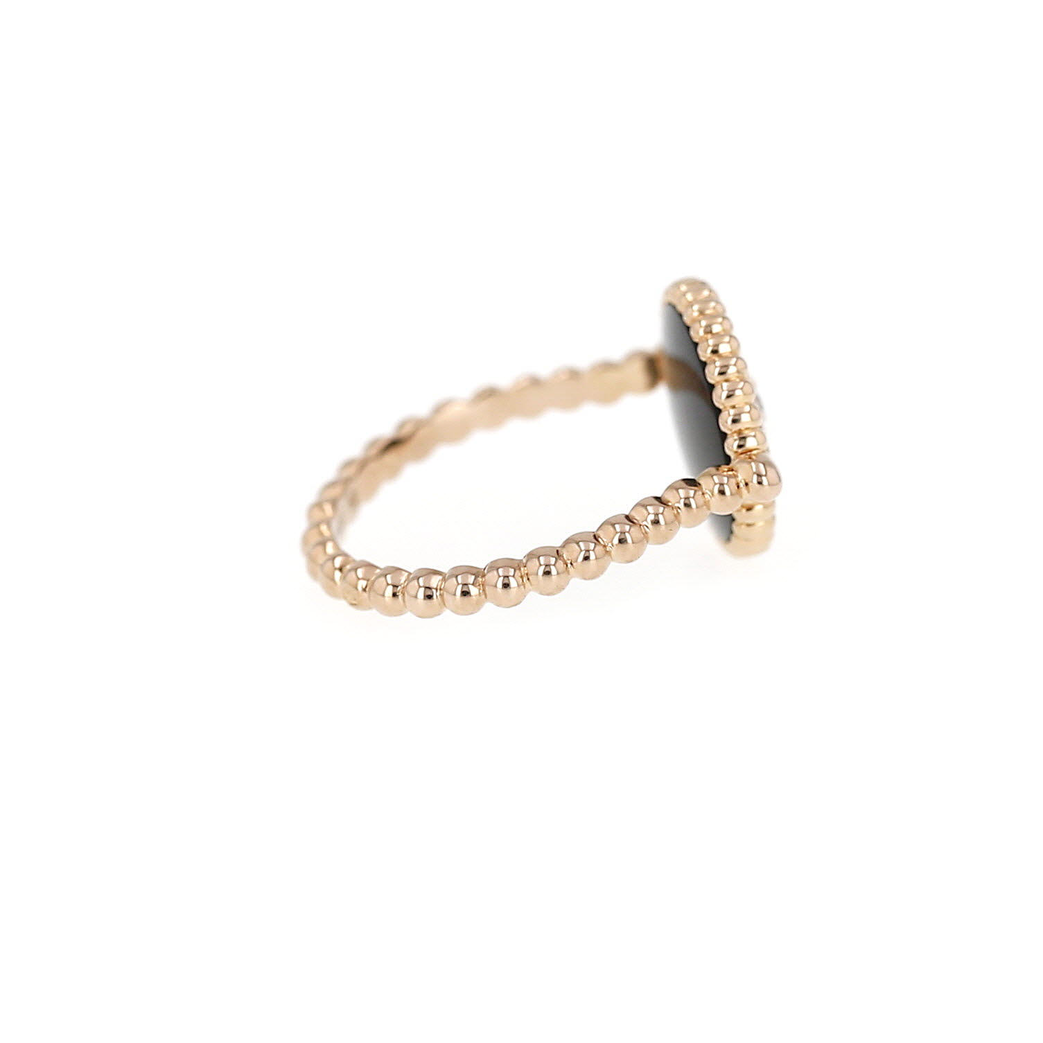 Twisted Dior Rose des vents ring in pink gold, onyx and diamond