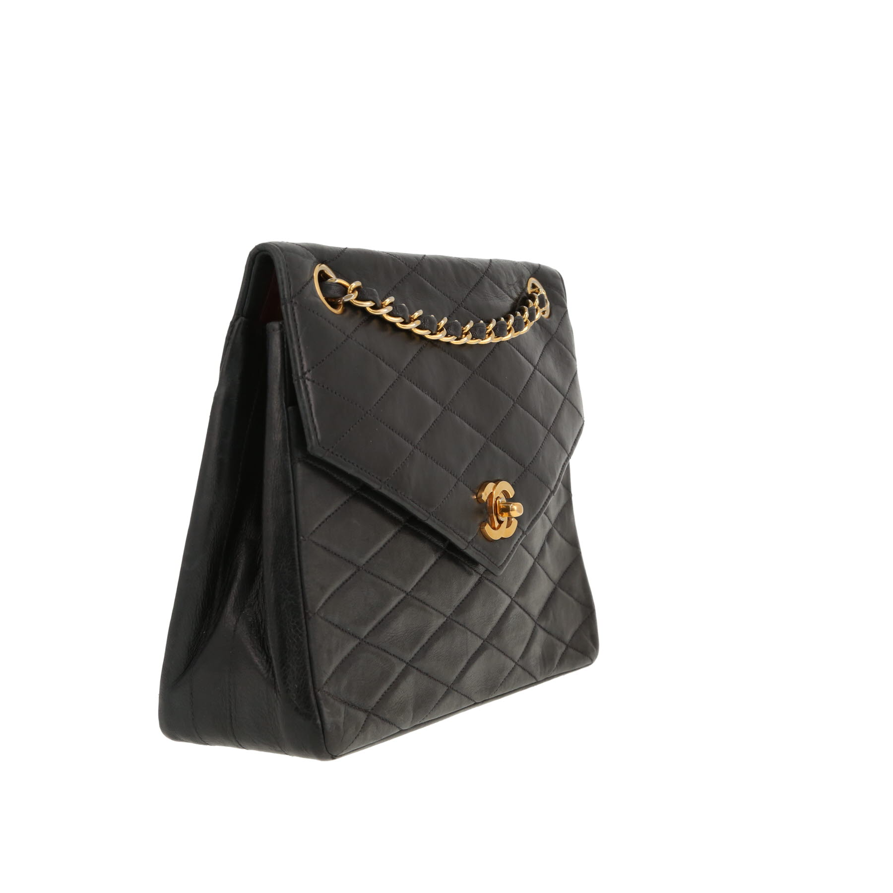 Bolso de mano Chanel  Vintage en cuero acolchado negro