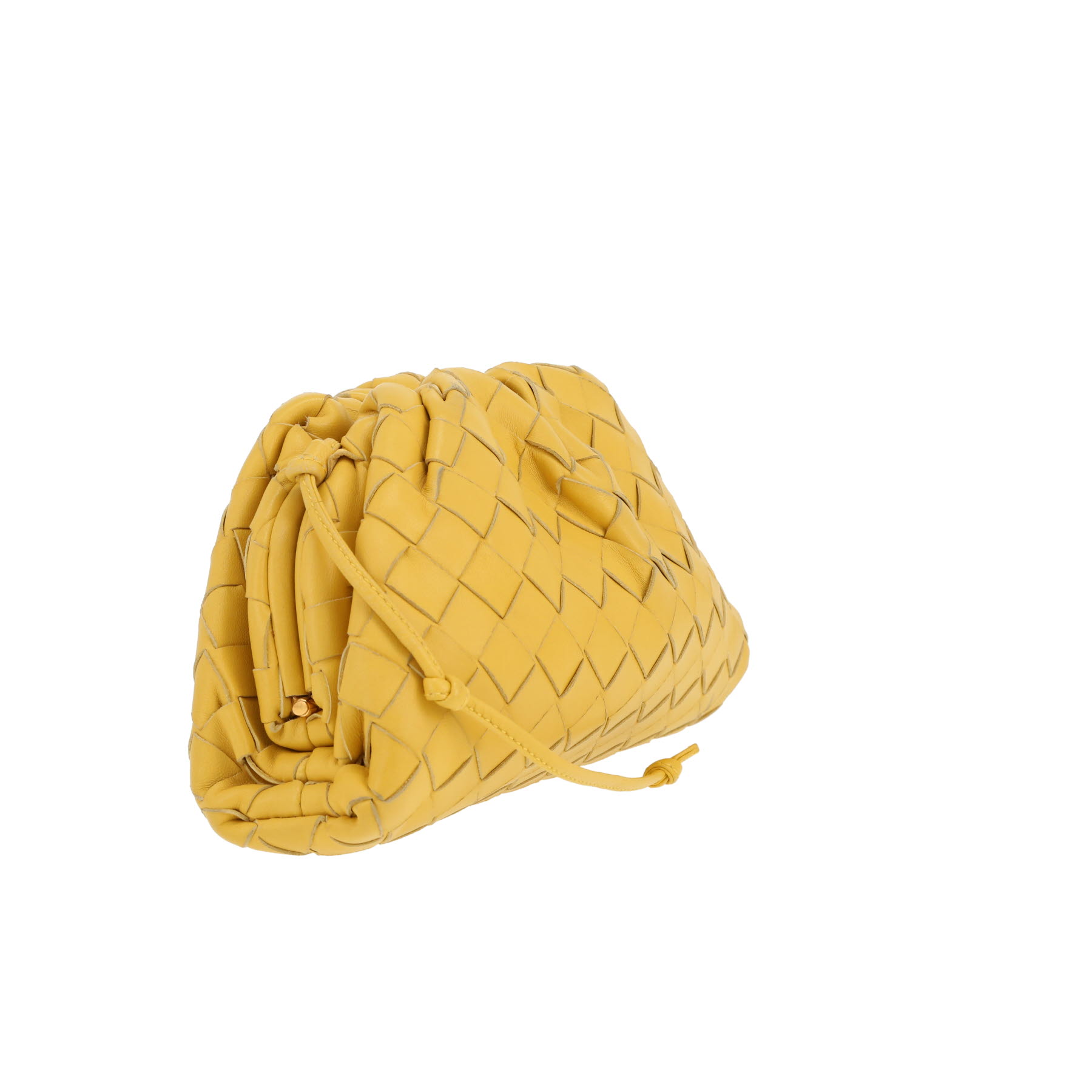 Sac bandoulière Bottega Veneta  Pouch en cuir intrecciato jaune