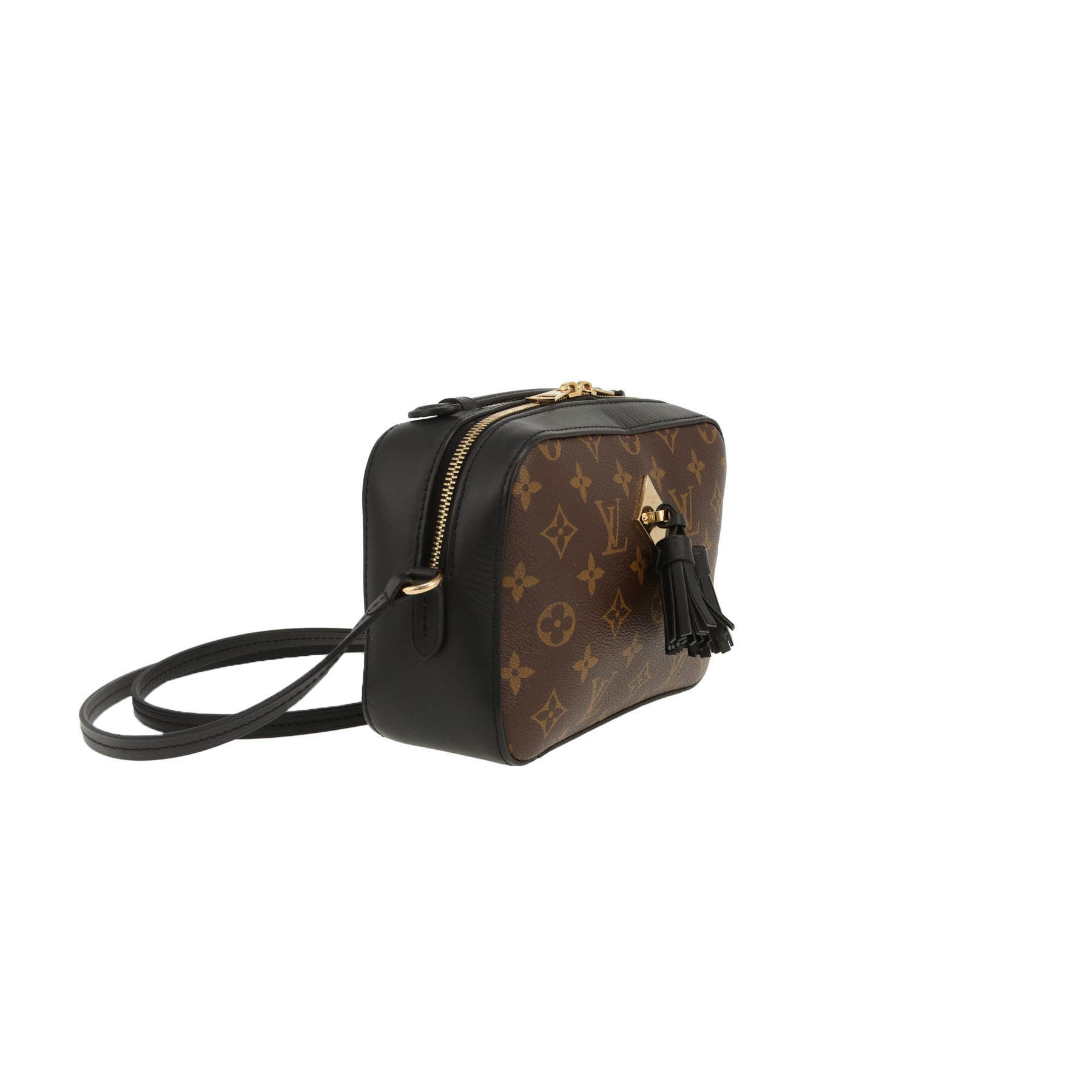 Sac bandoulière Louis Vuitton  Saintonge en toile monogram marron et cuir noir