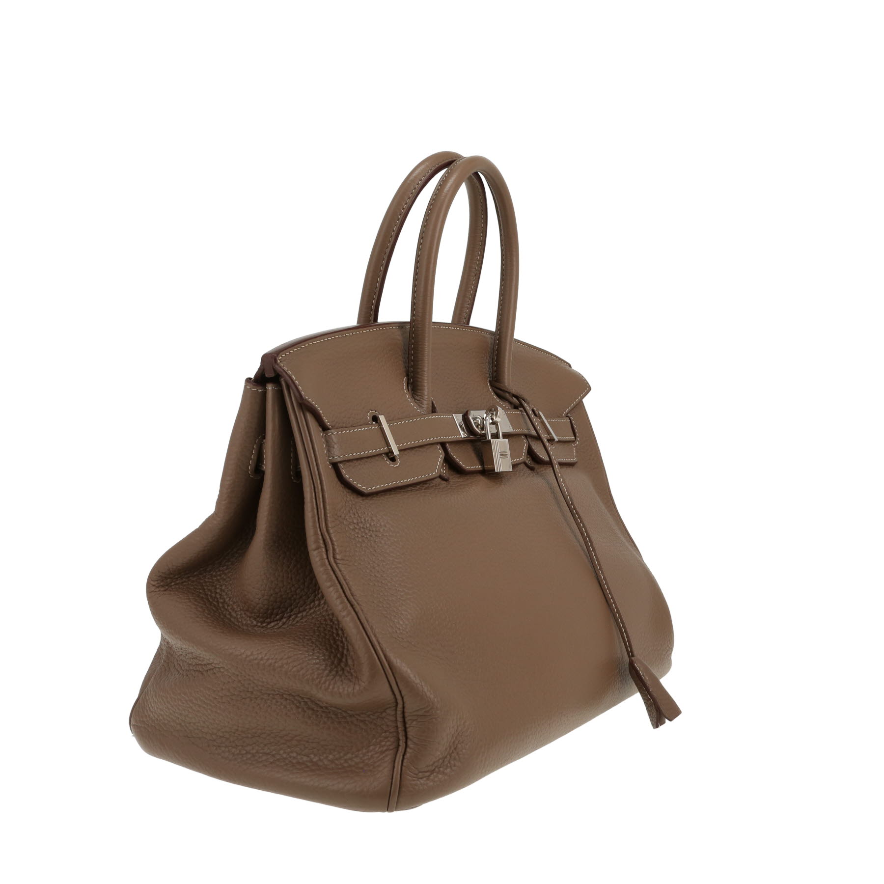 Bolso de mano Hermès  Birkin 35 cm en cuero togo marrón etoupe