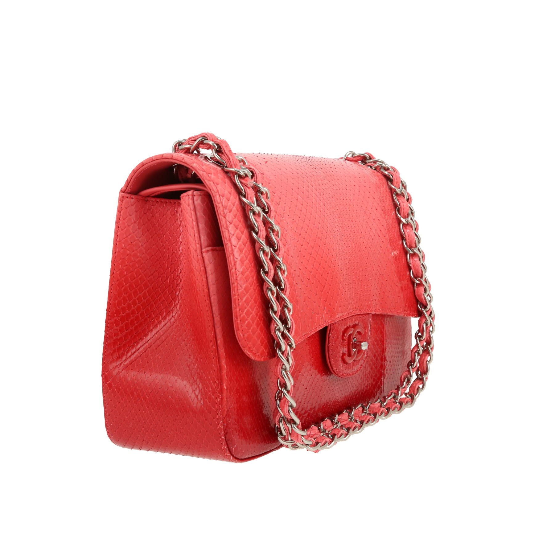 Bolso bandolera Chanel  Timeless Jumbo en piel de pitón degradado rosa