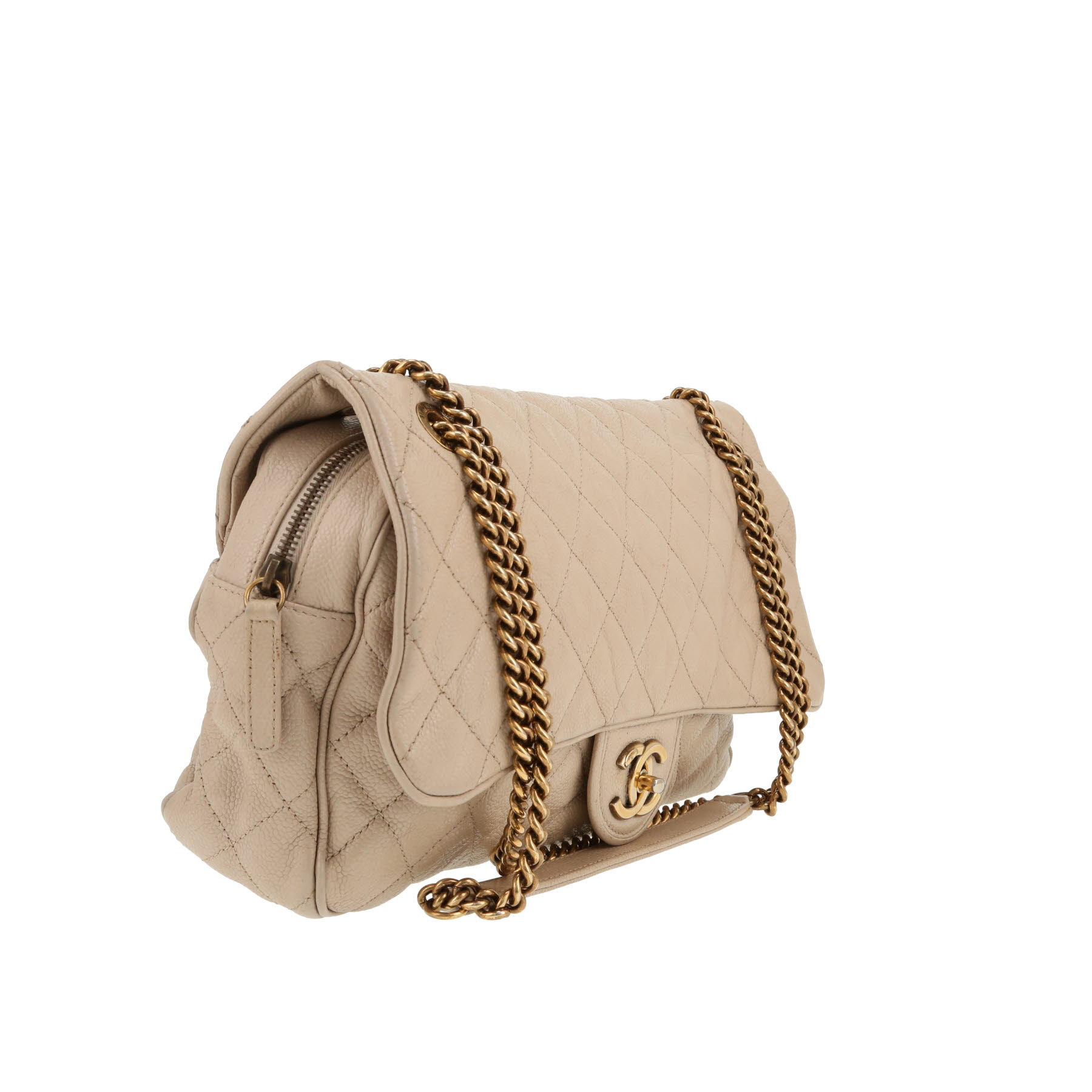 Bolso para llevar al hombro Chanel  Timeless en cuero granulado acolchado beige