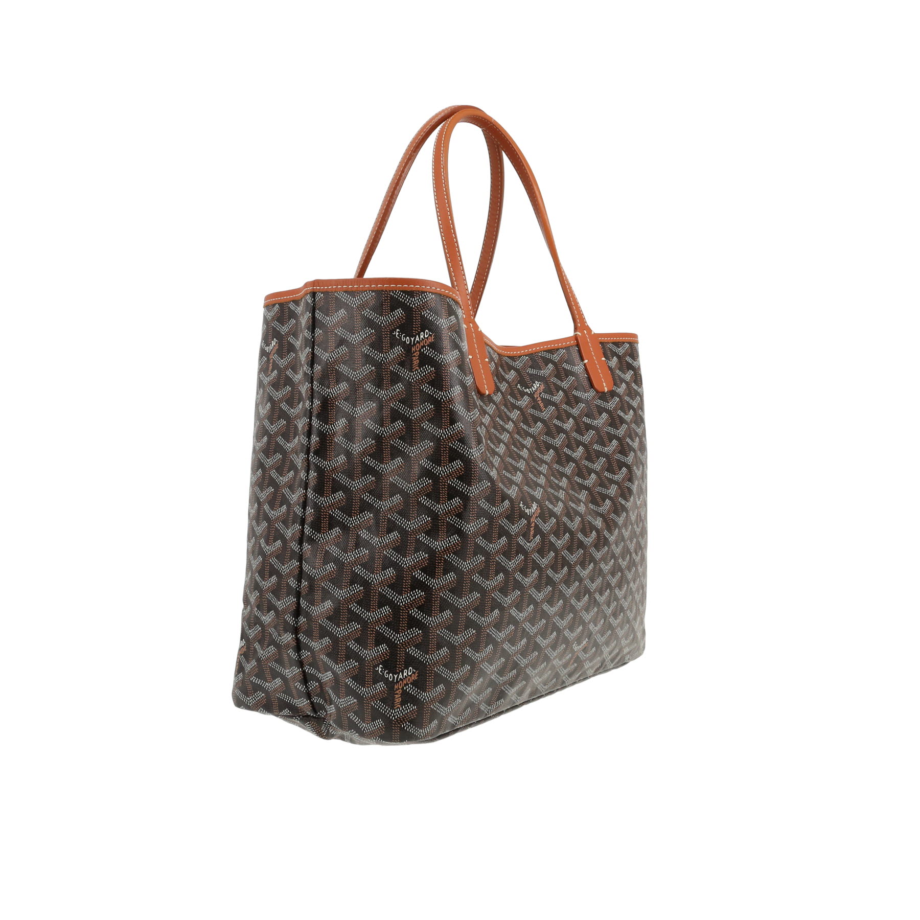 Bolso Cabás Goyard  Saint-Louis en tela Goyardine negra y cuero marrón