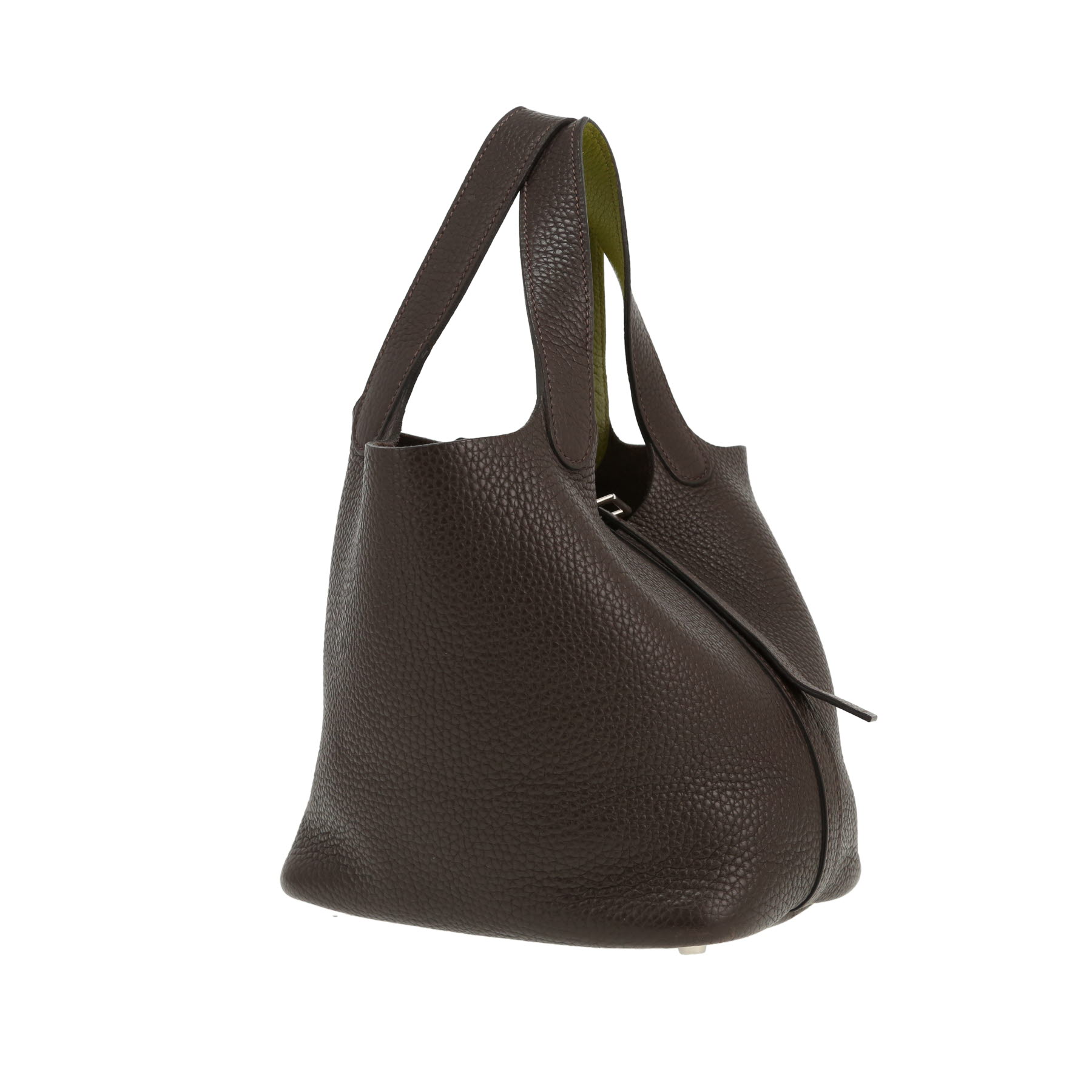 Bolso de mano Hermès  Picotin 18 cm en cuero togo marrón