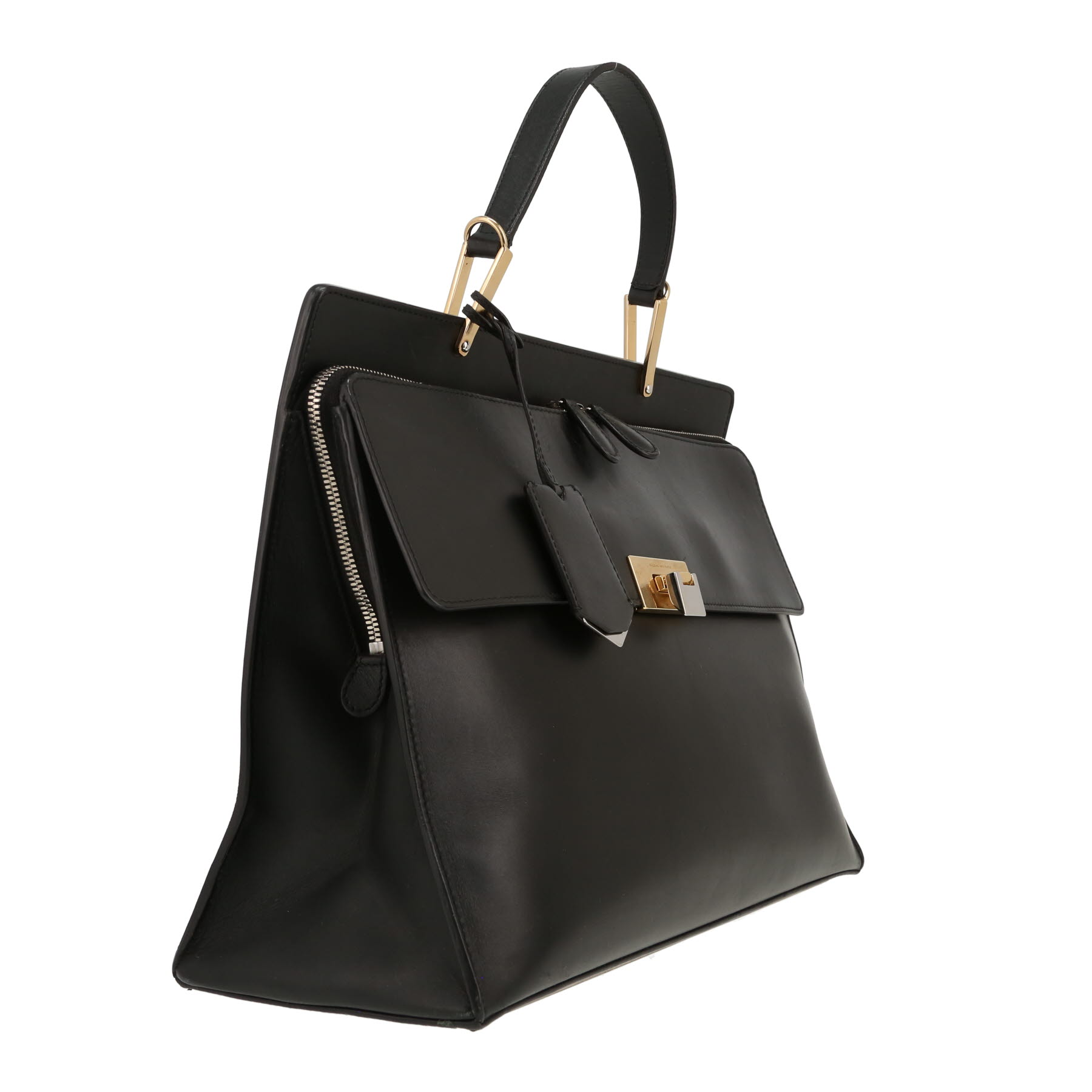 Balenciaga  Dix handbag  in black leather