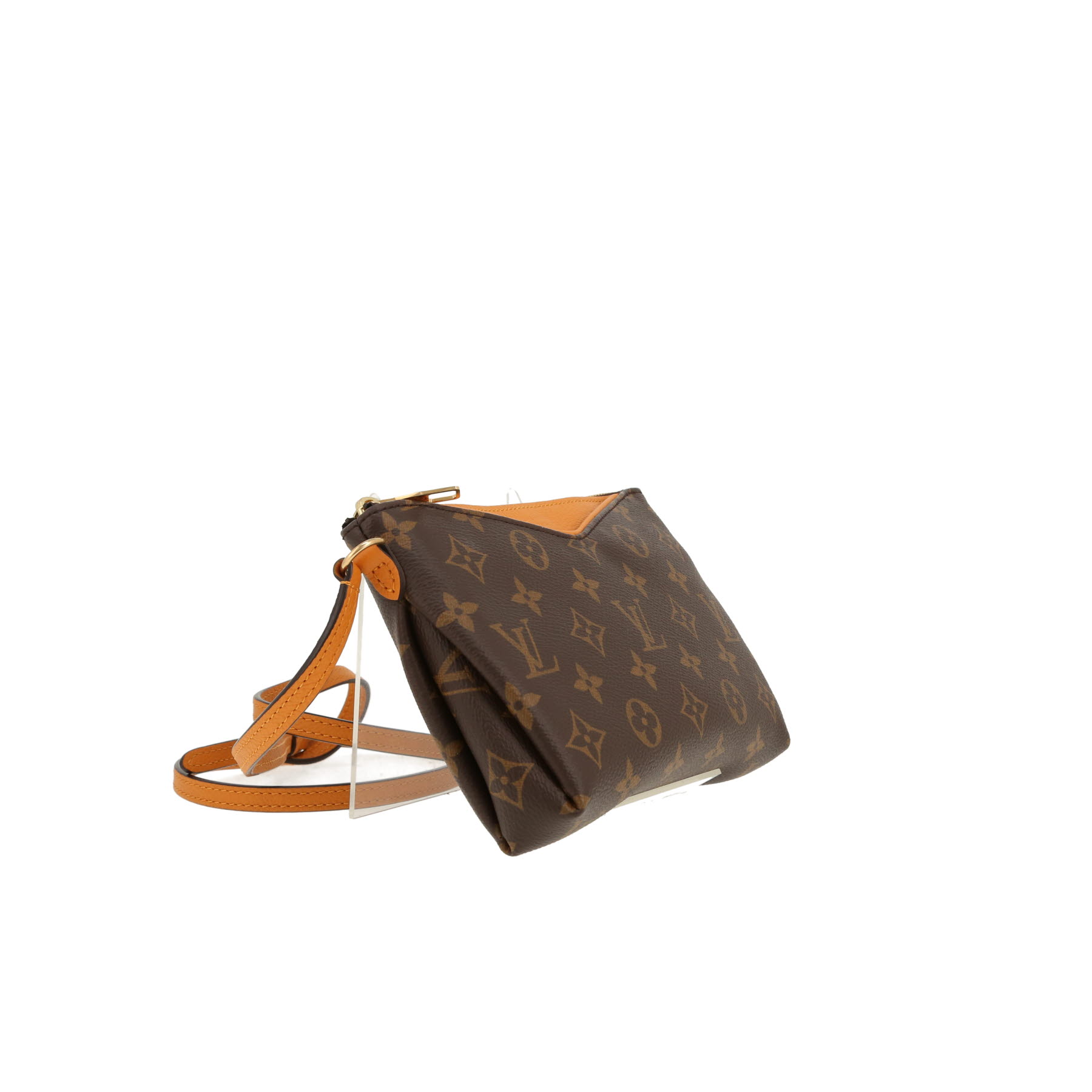 Bolso bandolera Louis Vuitton  Pallas en lona Monogram marrón y cuero azafrán
