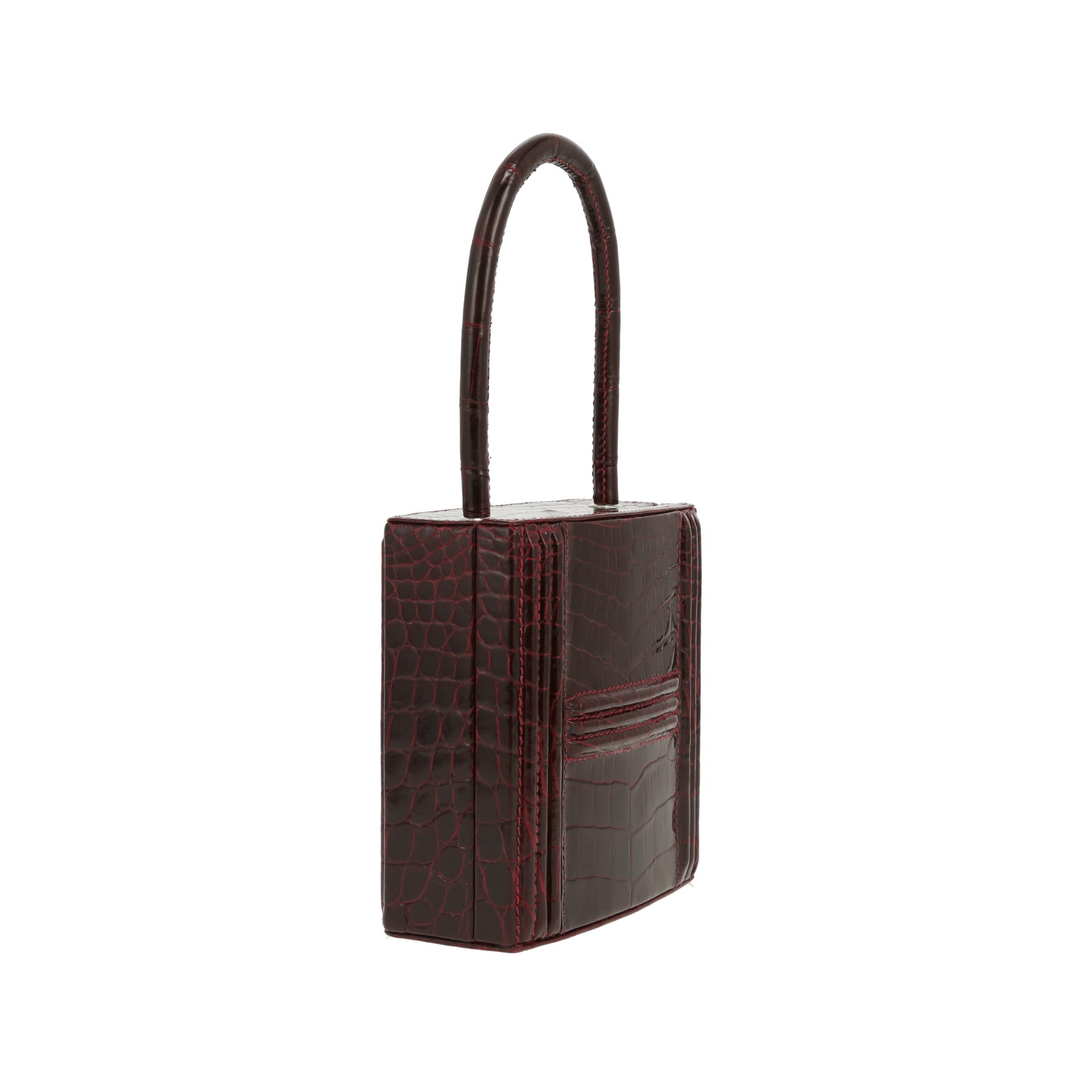 Hermès  Cadenas handbag  in burgundy niloticus crocodile