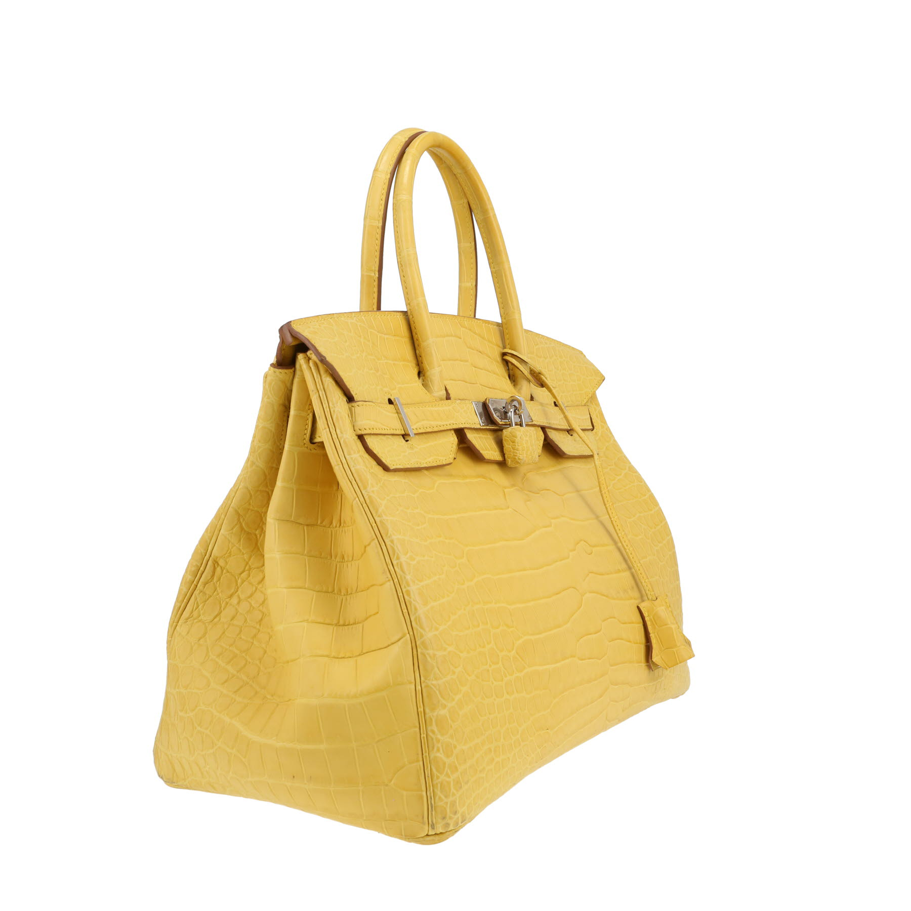 Hermès  Birkin 35 cm handbag  in yellow Mimosa alligator