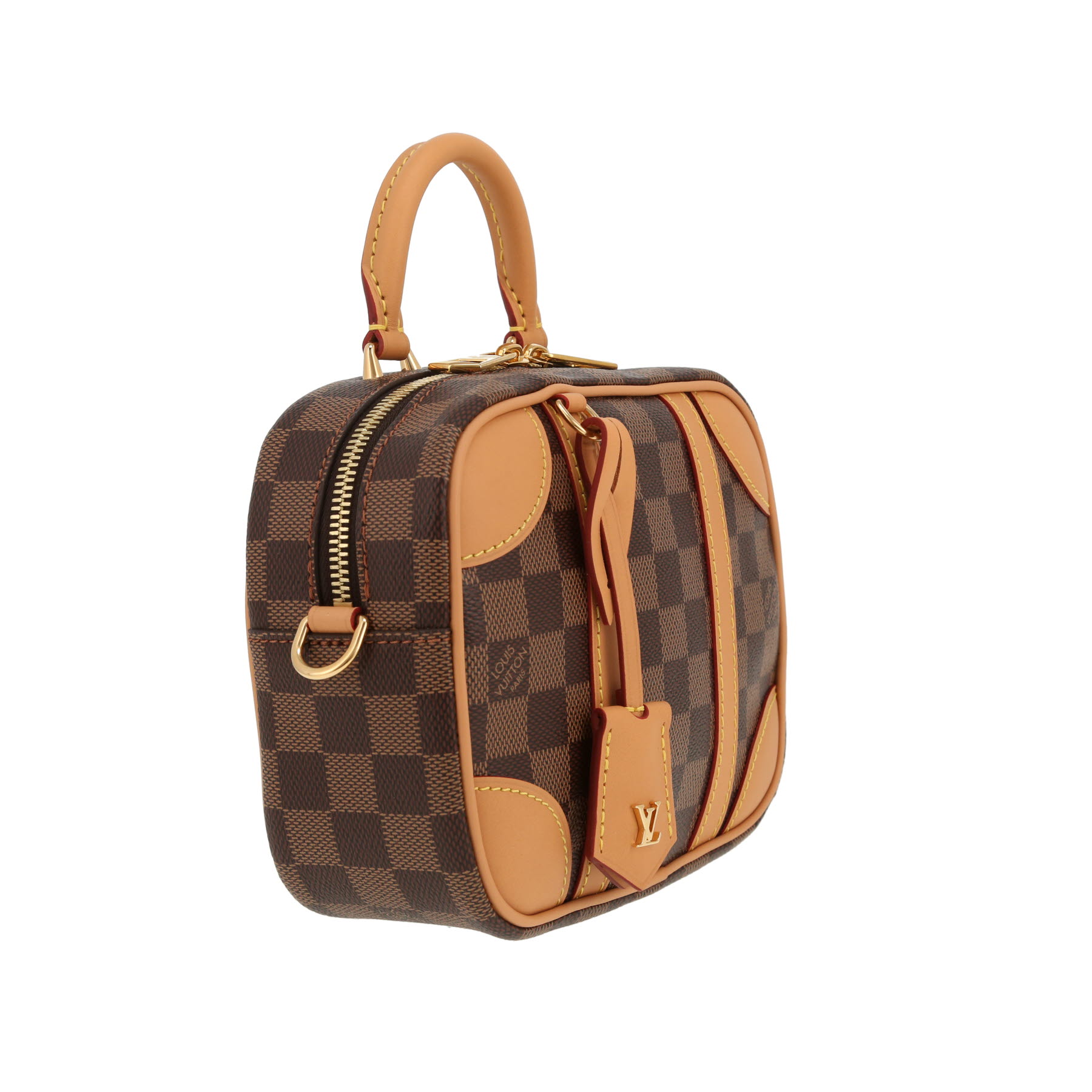 Bolso bandolera Louis Vuitton  Valisette BB en lona a cuadros y cuero natural