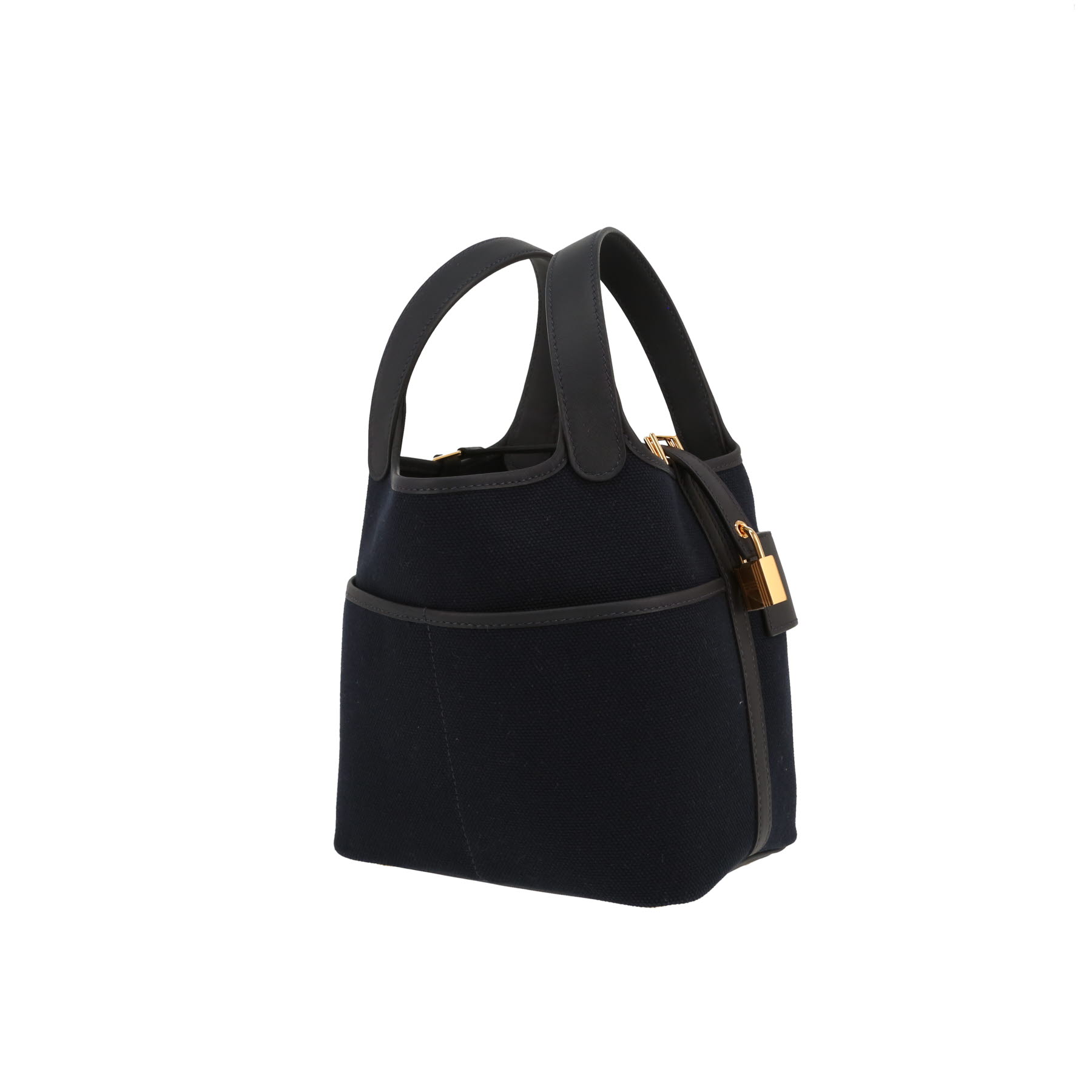 Sac à main Hermès  Picotin 26 cm en toile bleue et cuir bleu