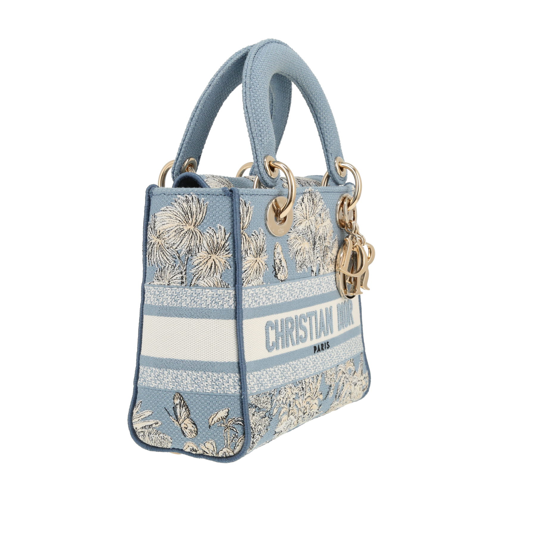 Sac à main Dior  Lady D- Lite en toile bleue