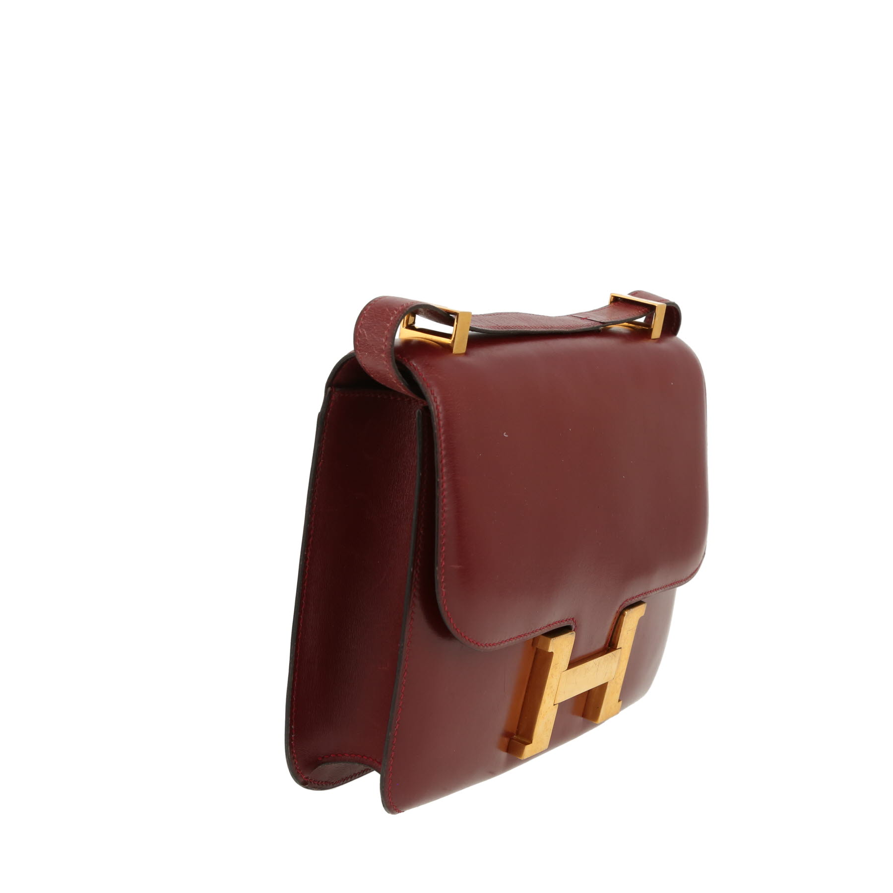 Hermès  Constance handbag  in burgundy box leather