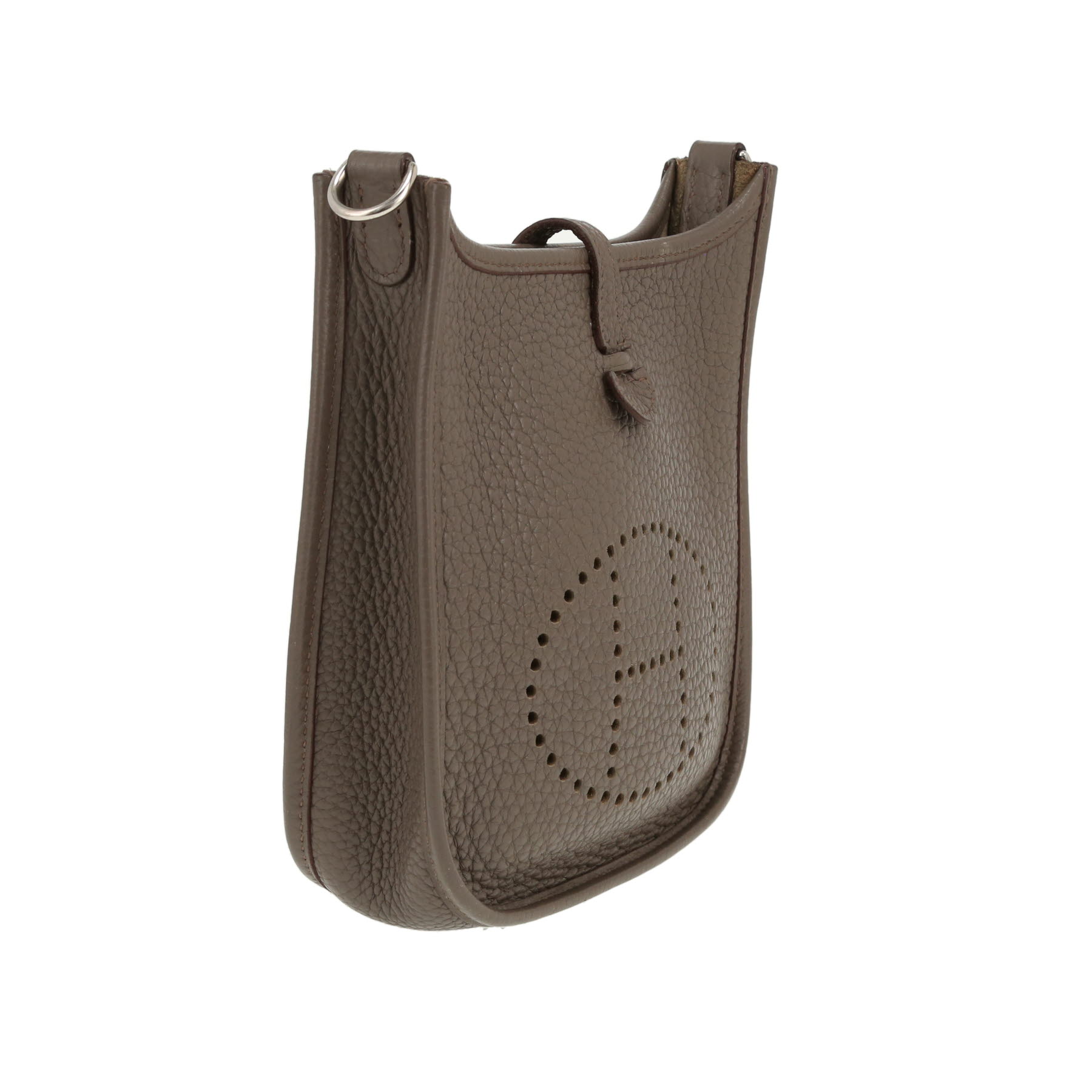 Bolso bandolera Hermès  Mini Evelyne en cuero taurillon clémence gris