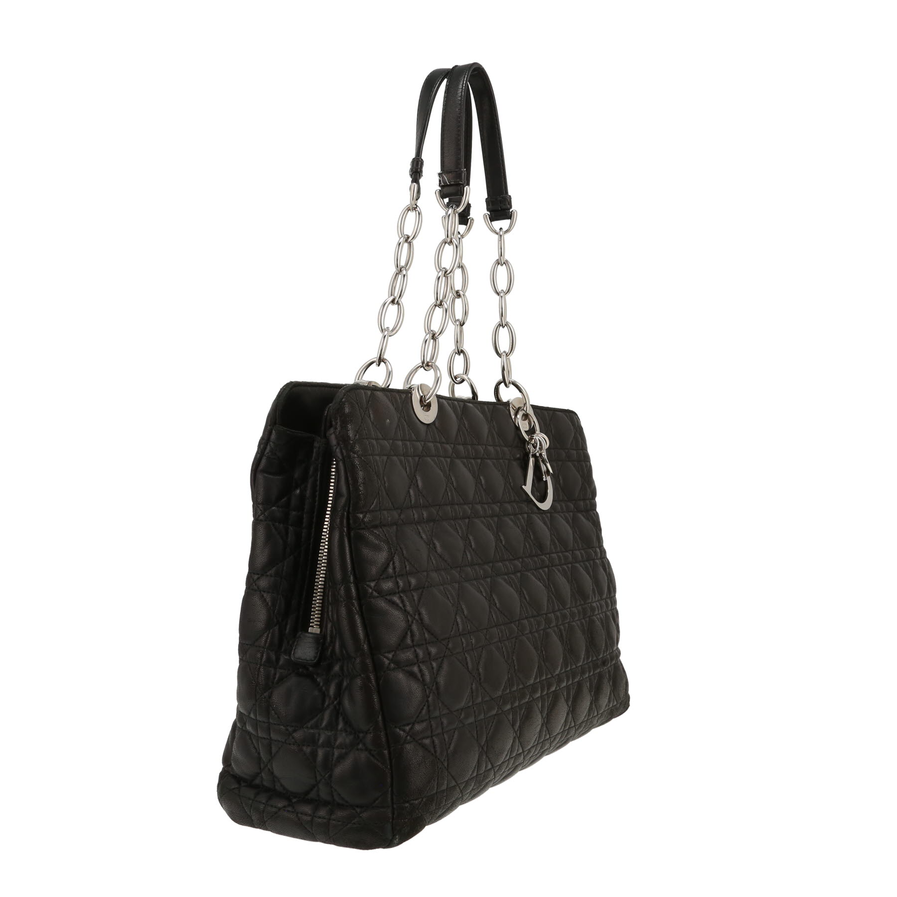 Sac à main Dior   en cuir cannage noir