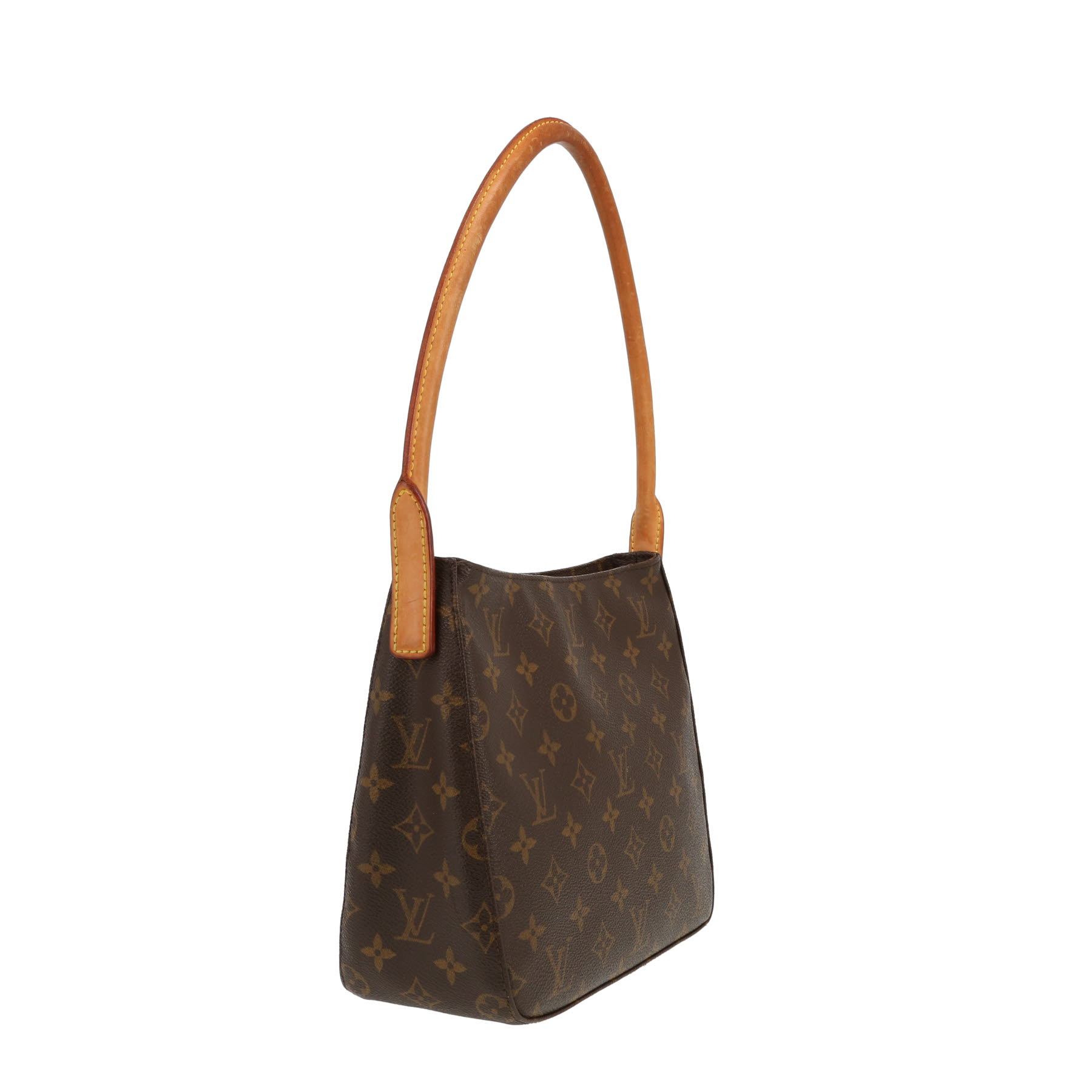 Bolso de mano Louis Vuitton  Looping en lona Monogram marrón y cuero natural