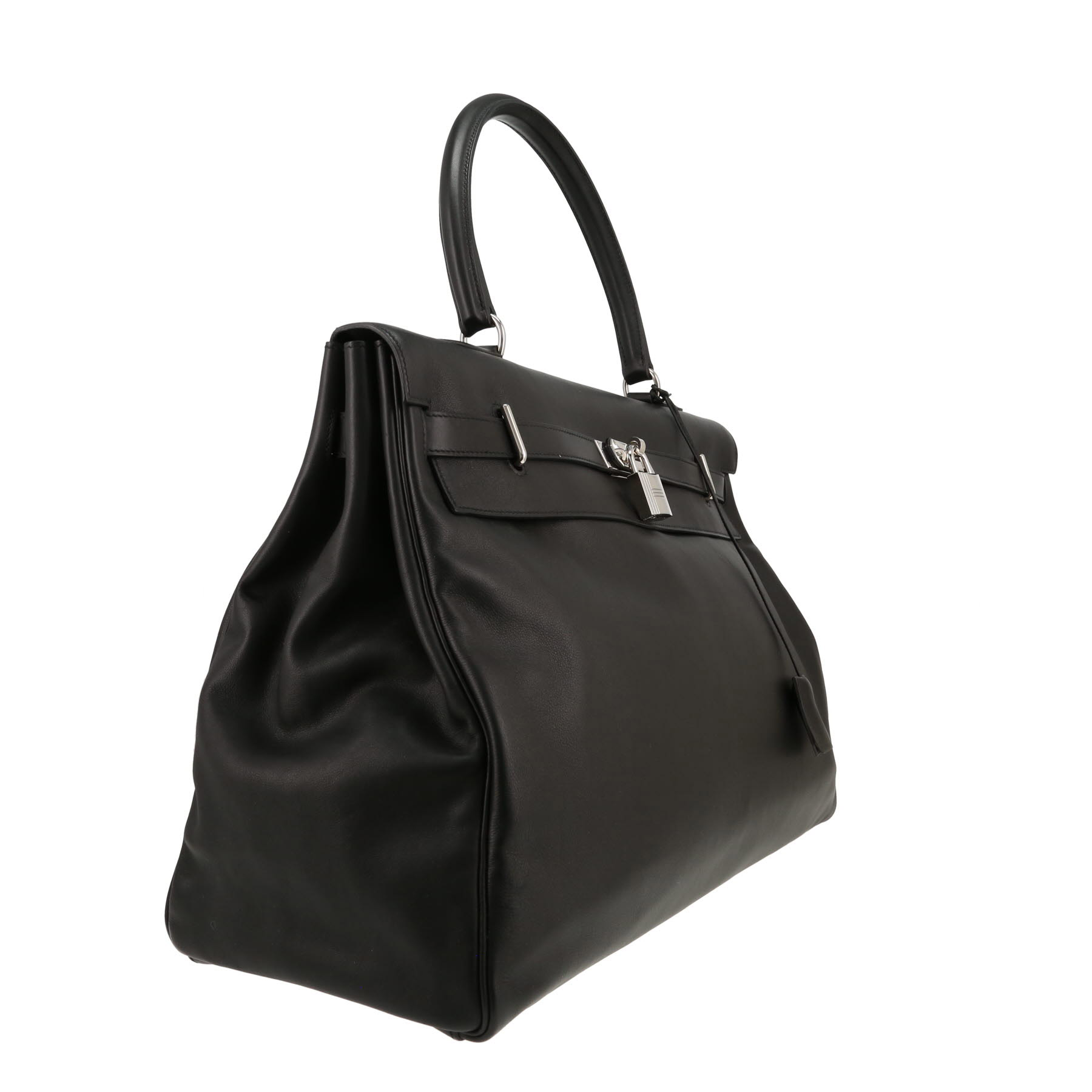 Hermès  Kelly 50 cm handbag  in black leather