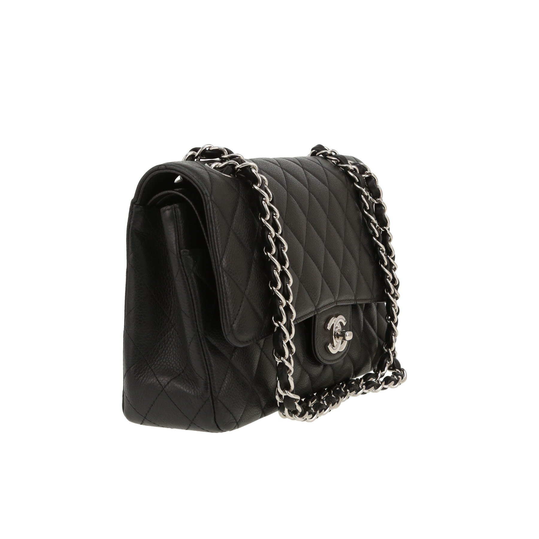 Bolso de mano Chanel  Timeless Classic en cuero granulado acolchado negro