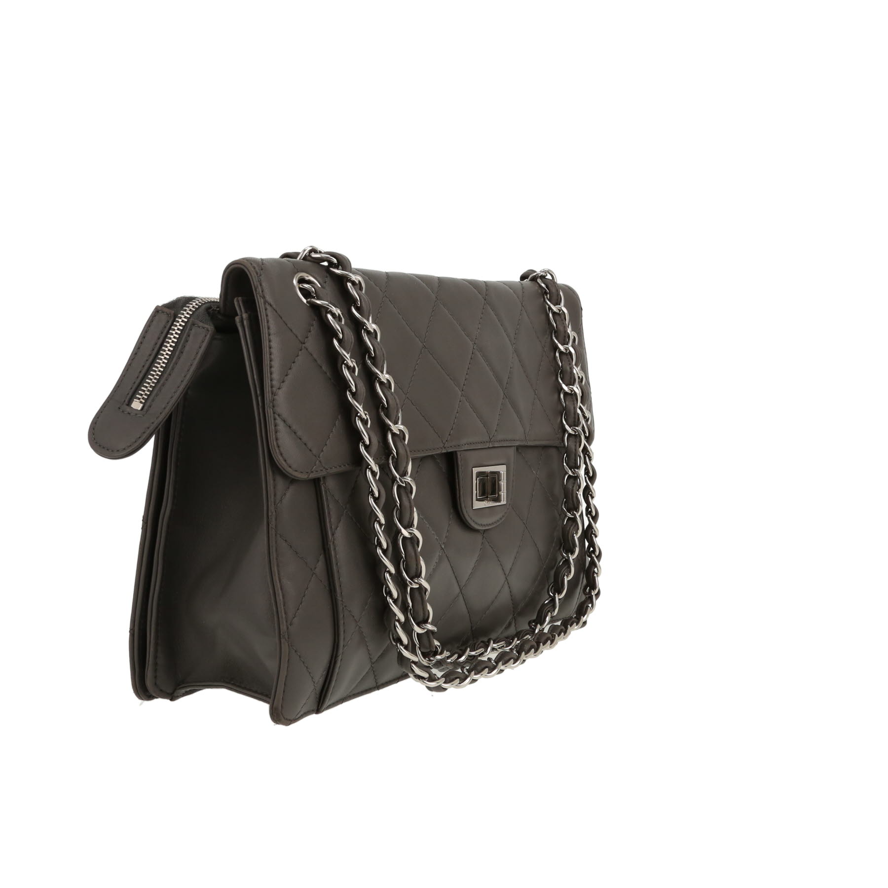 Bolso de mano Chanel   en cuero acolchado gris