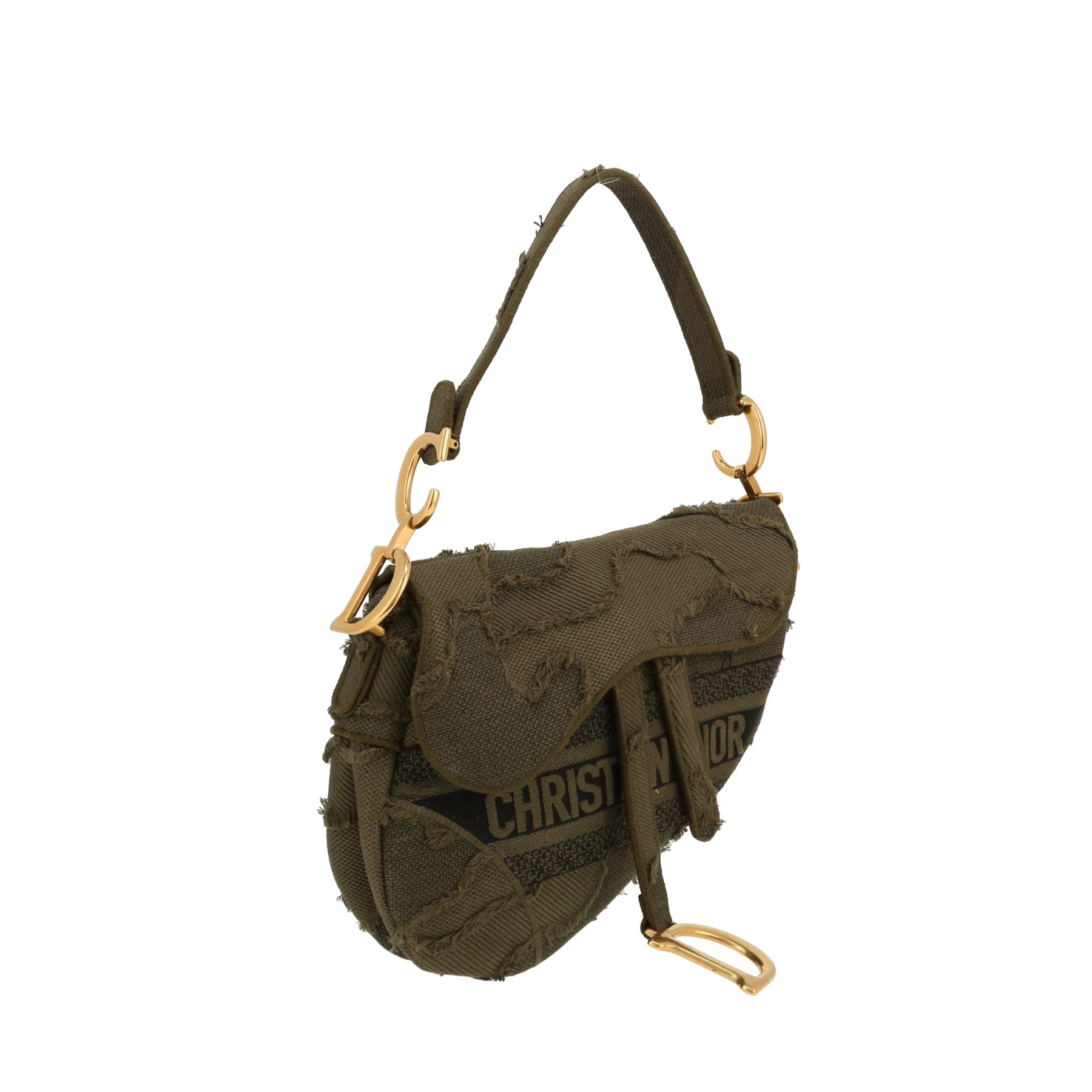 Bolso de mano Dior  Saddle en lona caqui