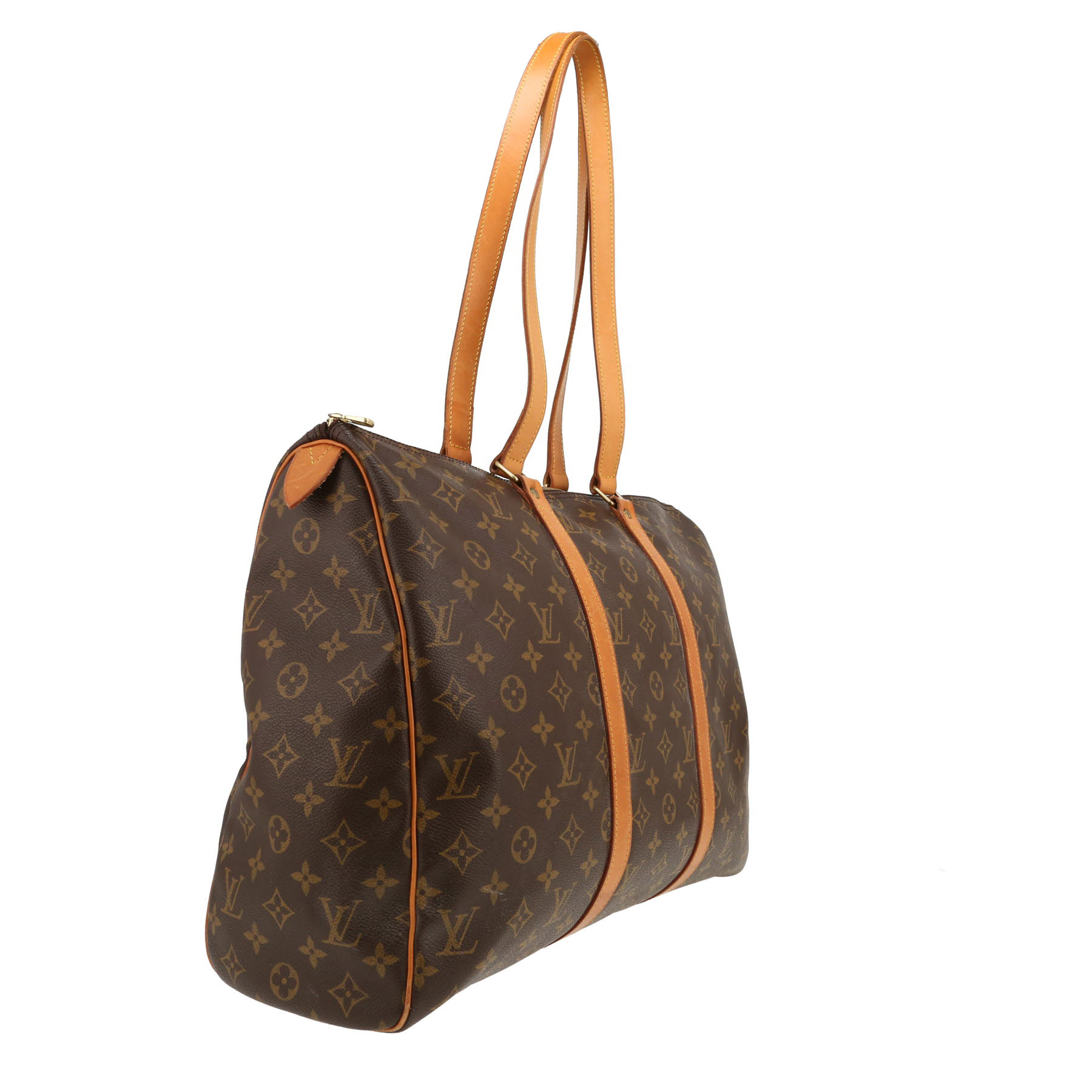 Bolso de fin de semana Louis Vuitton  Flanerie en lona Monogram marrón y cuero natural